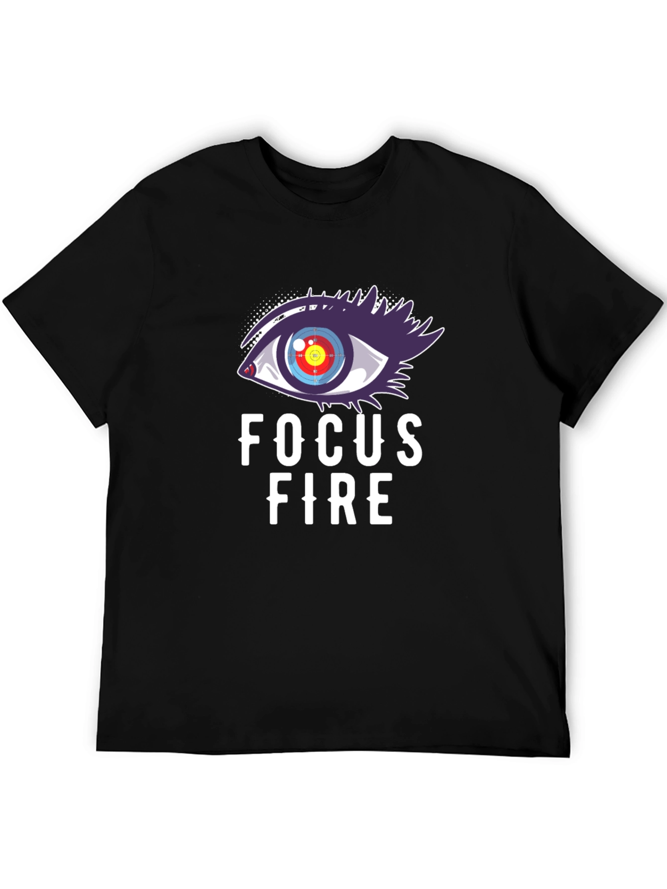 Black Focus Fire Graphic Tee - Eye Target T-Shirt view 5