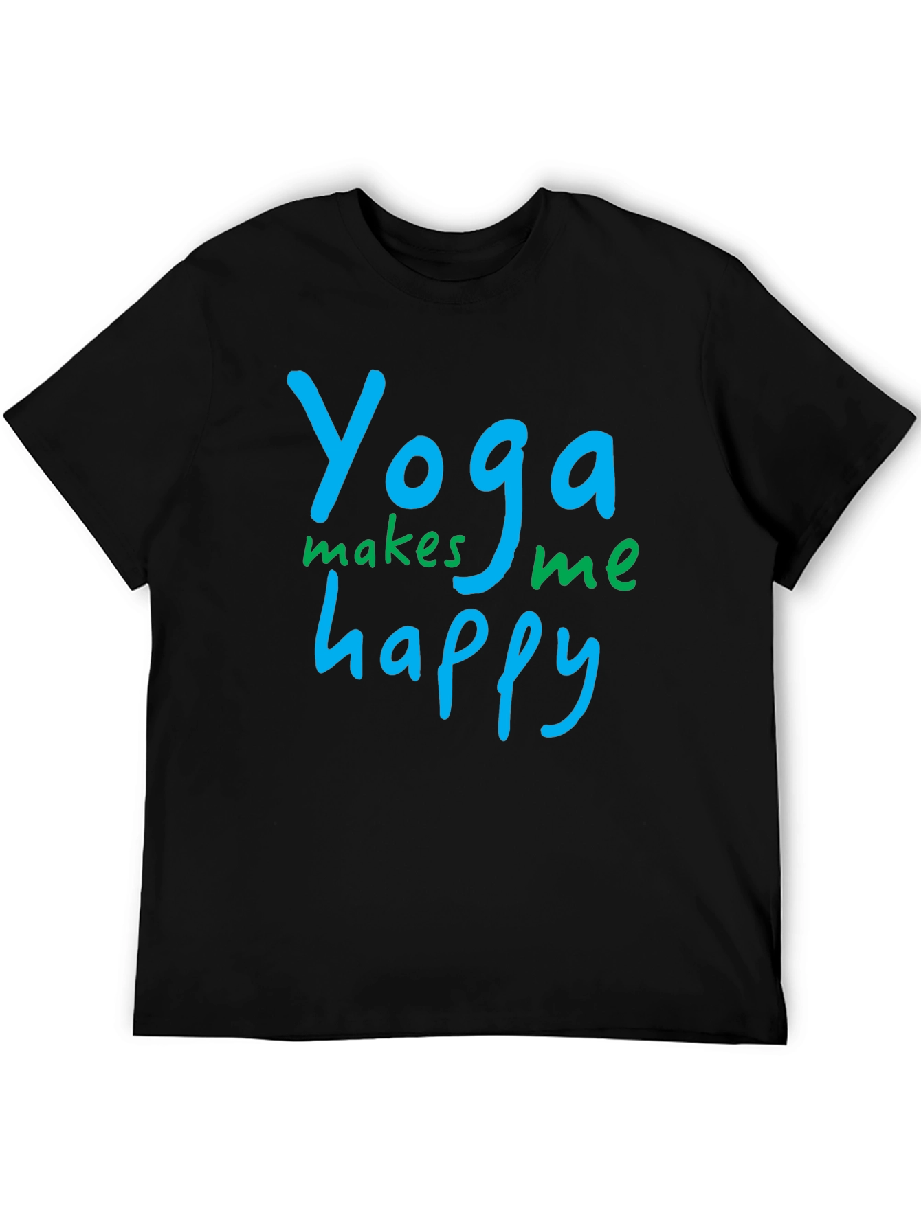 Black Yoga Makes Me Happy Black T-Shirt view 5
