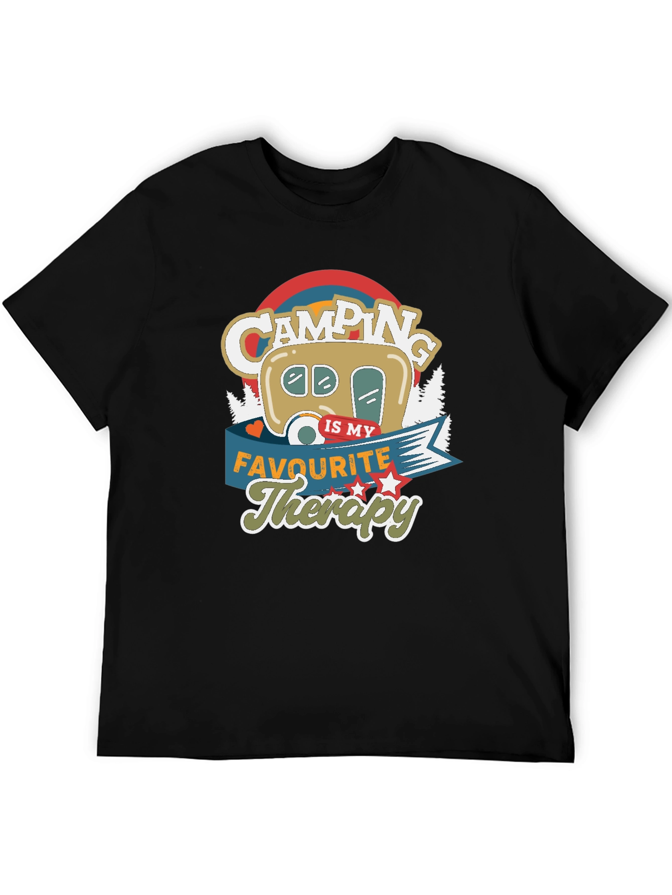 Black Camping Is My Favourite Therapy T-shirt view 5