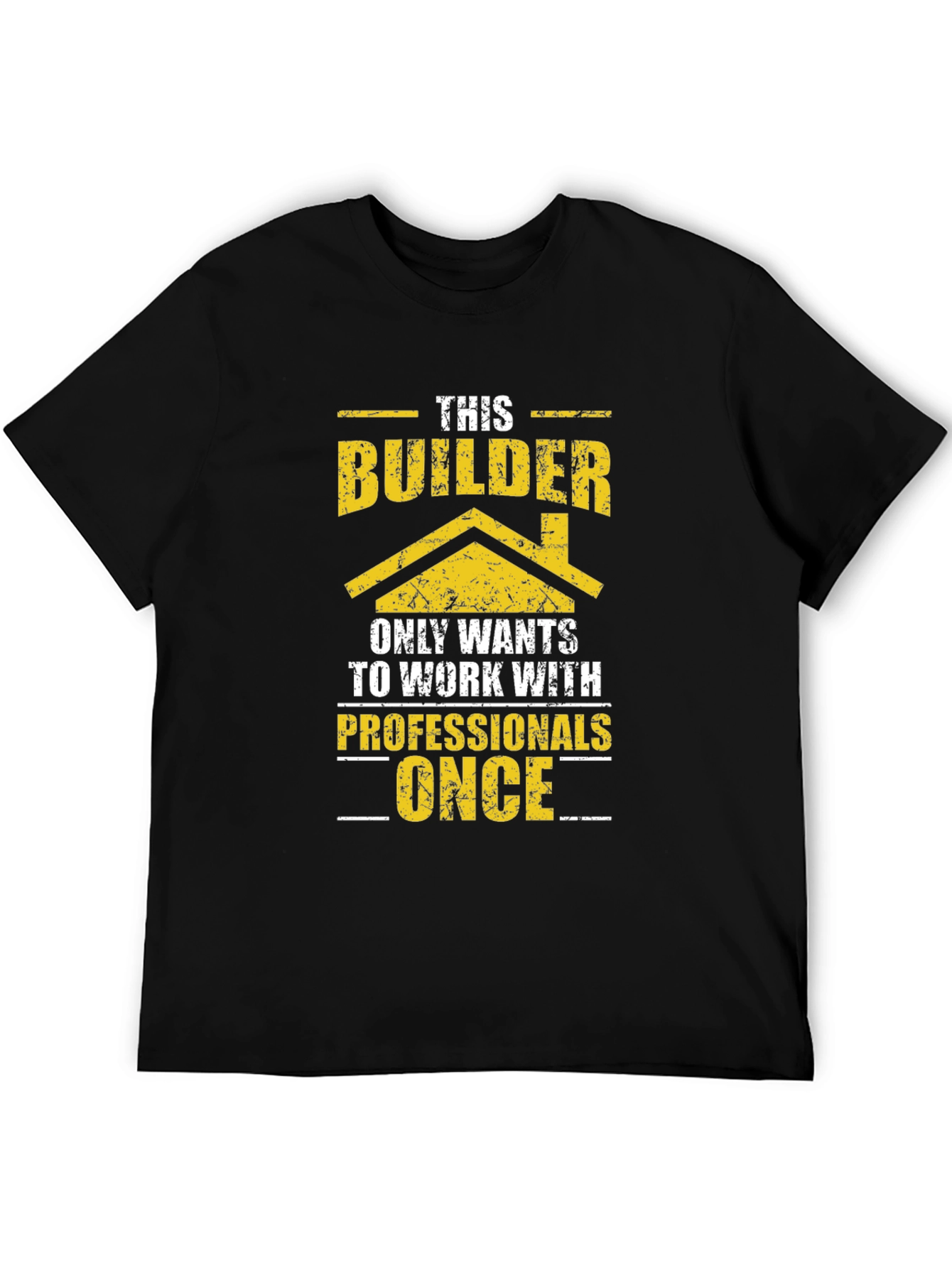 Black Builder Graphic T-Shirt Funny Construction Tee view 5