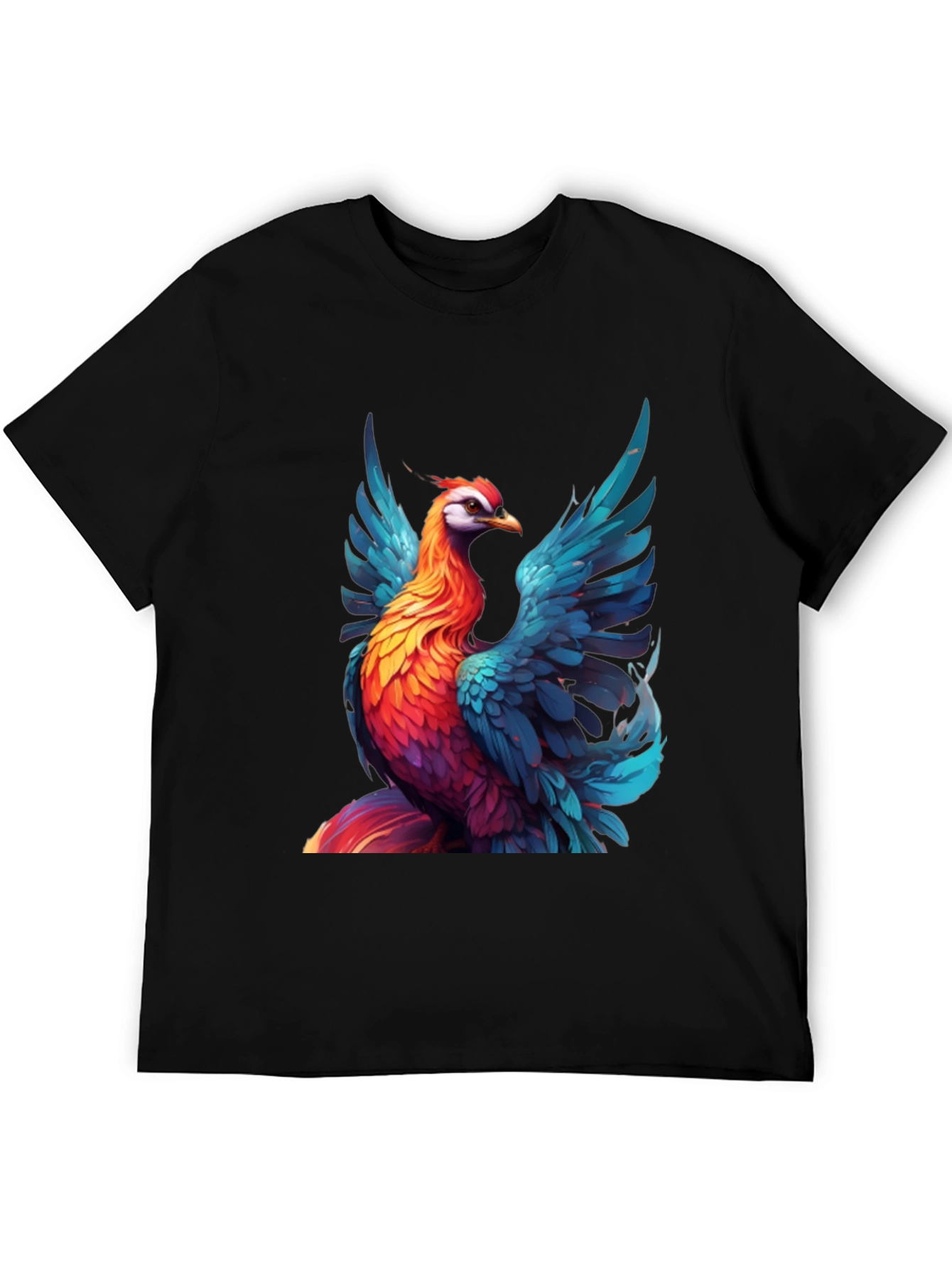 Black Vivid Phoenix Graphic T-Shirt - Bold Style view 5