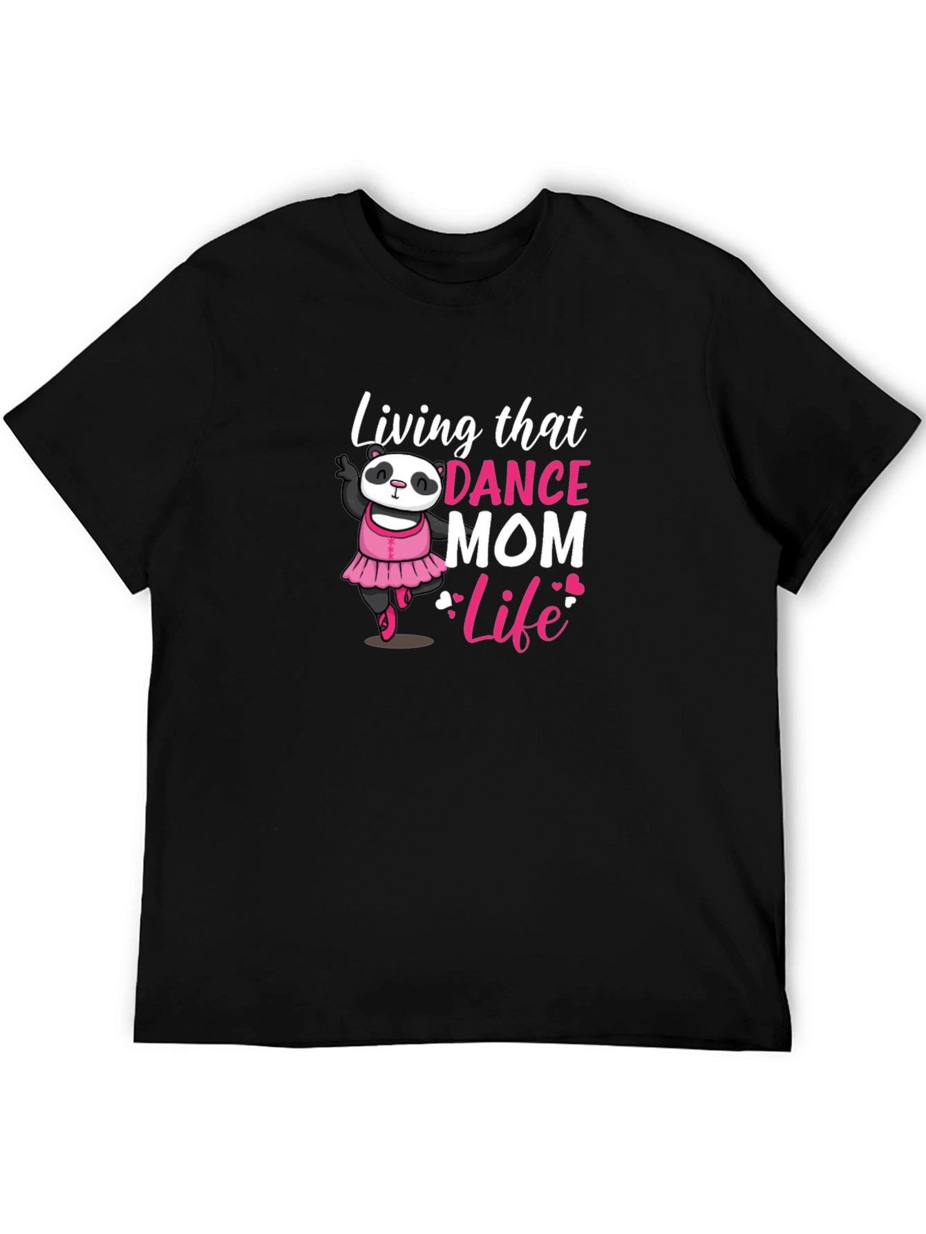 Black Dance Mom Life Panda Bear T-Shirt view 5