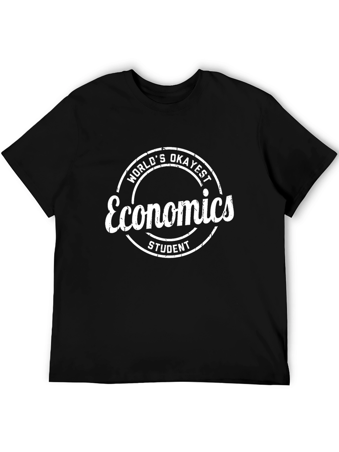 Black World's Okayest Economics Student Black T-Shirt view 5