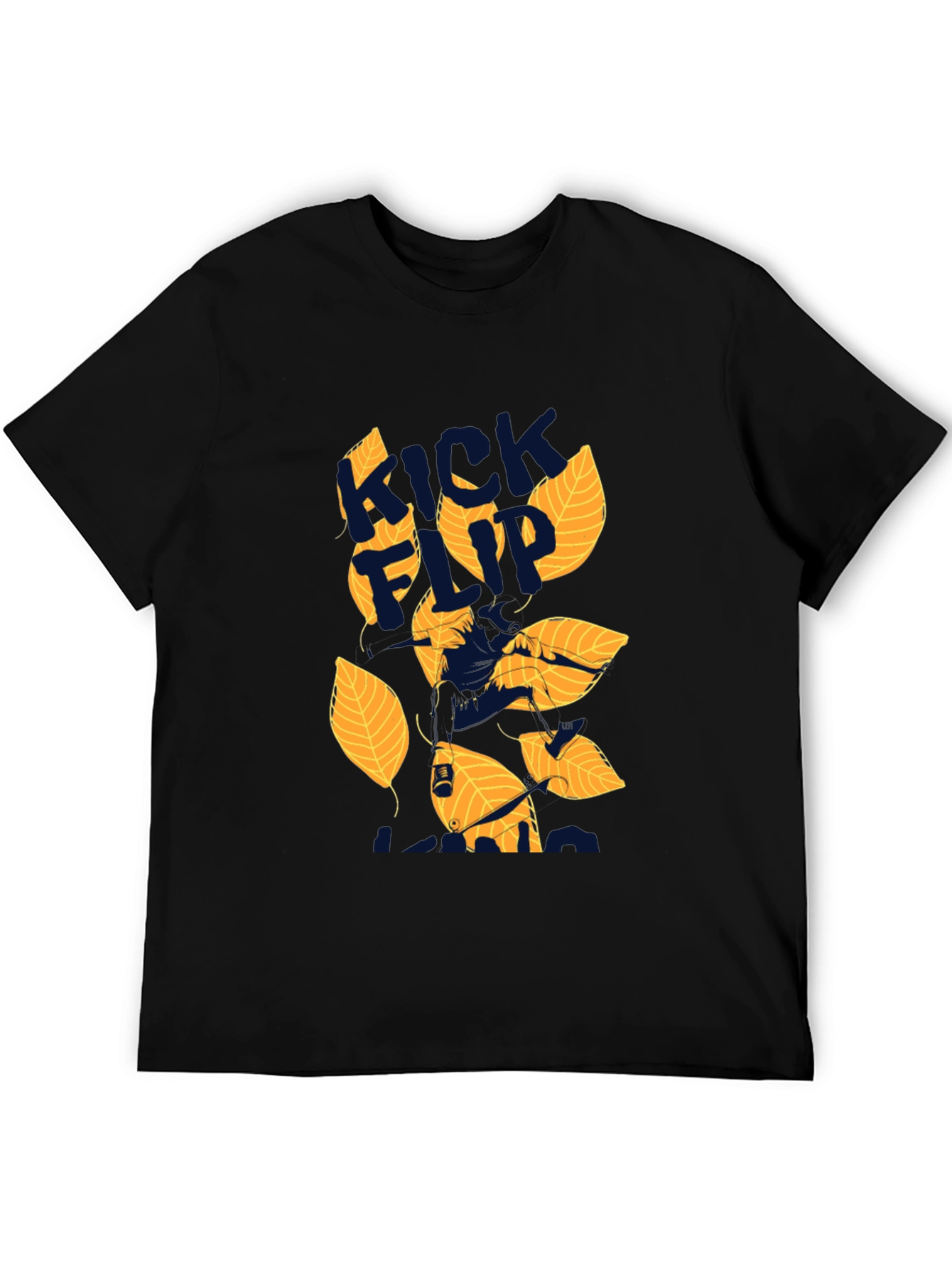 Black Graphic Print Crew Neck T-Shirt view 5