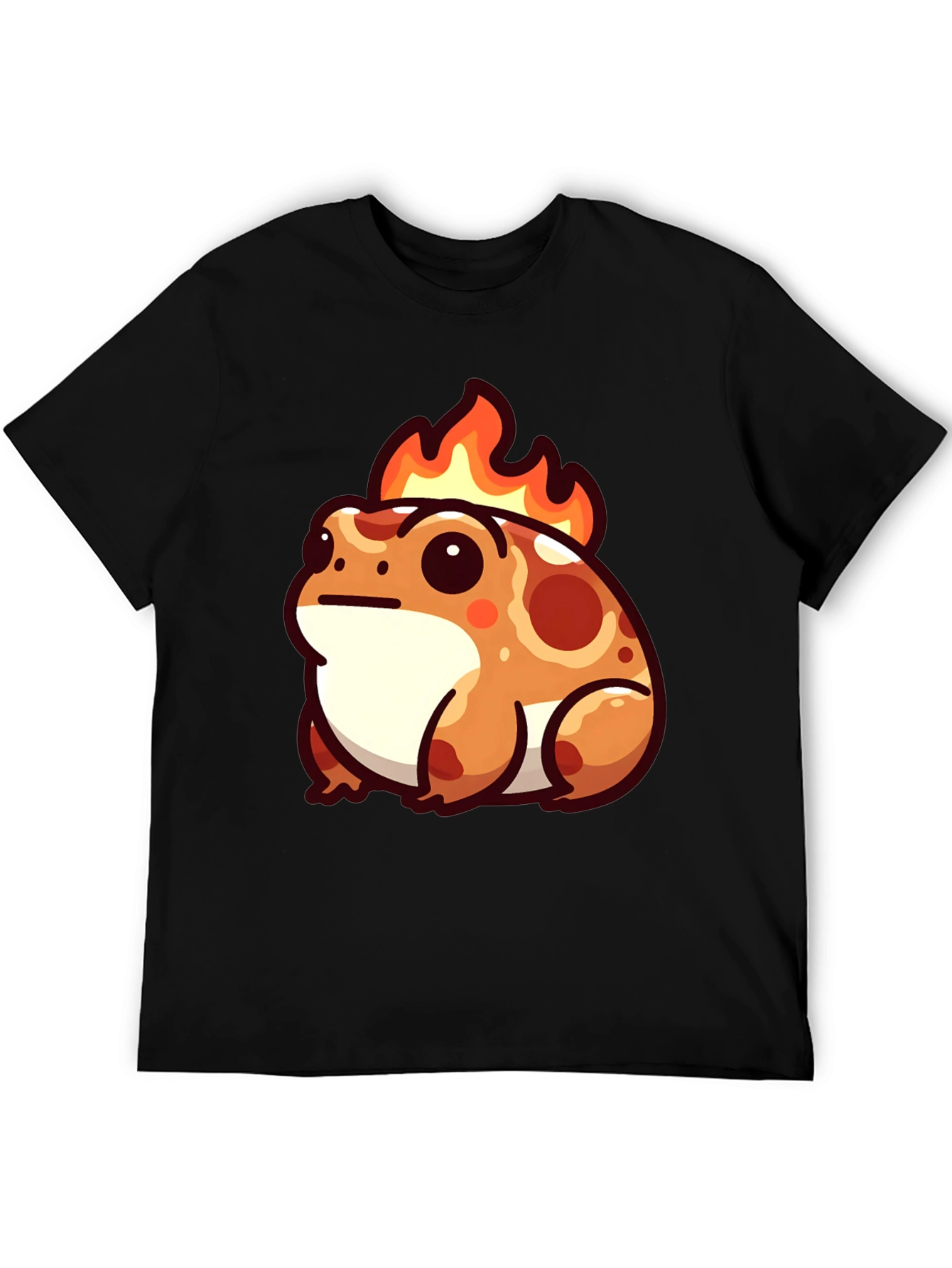Black Flaming Frog T-Shirt - Fun Graphic Tee view 5