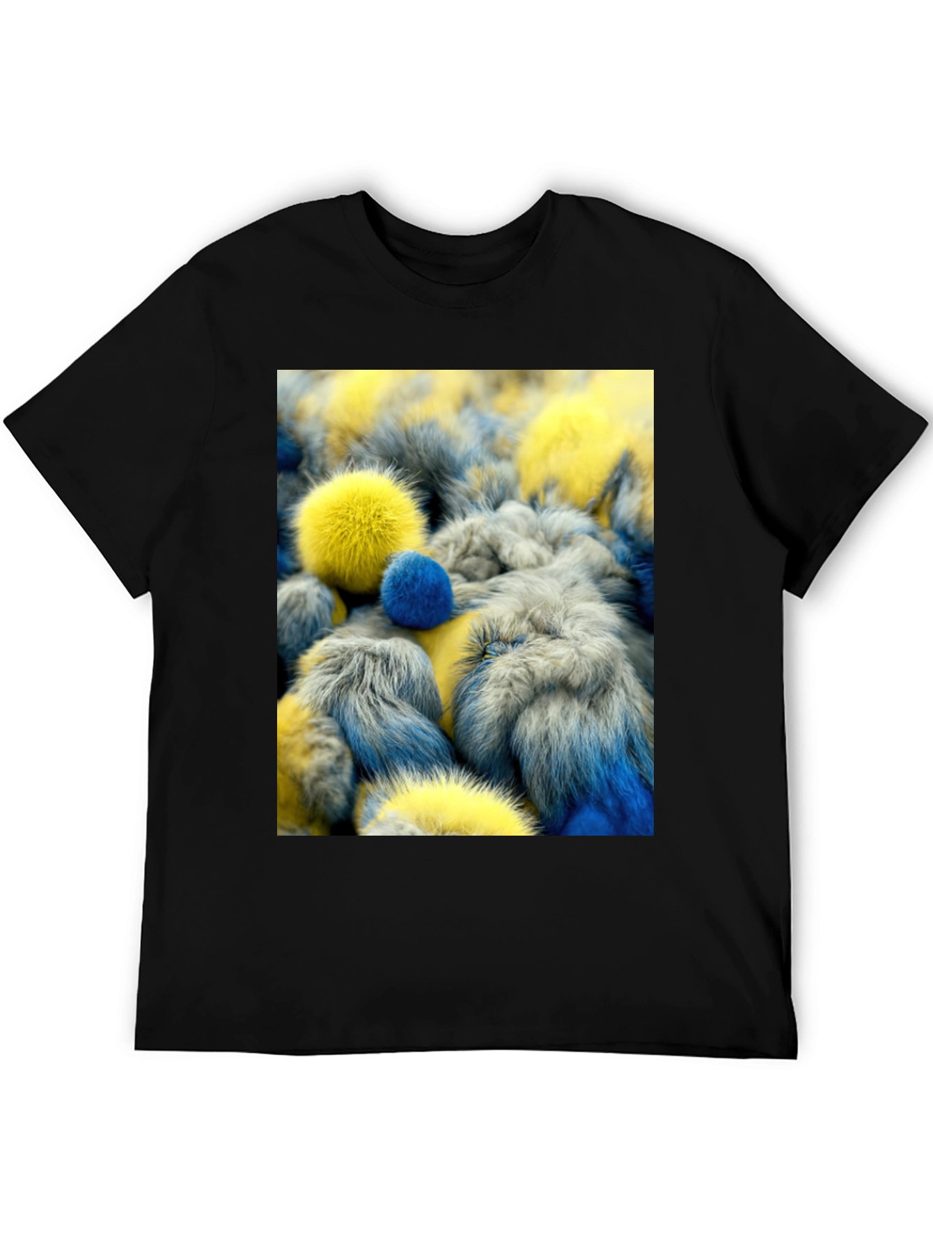 Black Fluffy Pom-Pom T-Shirt view 5
