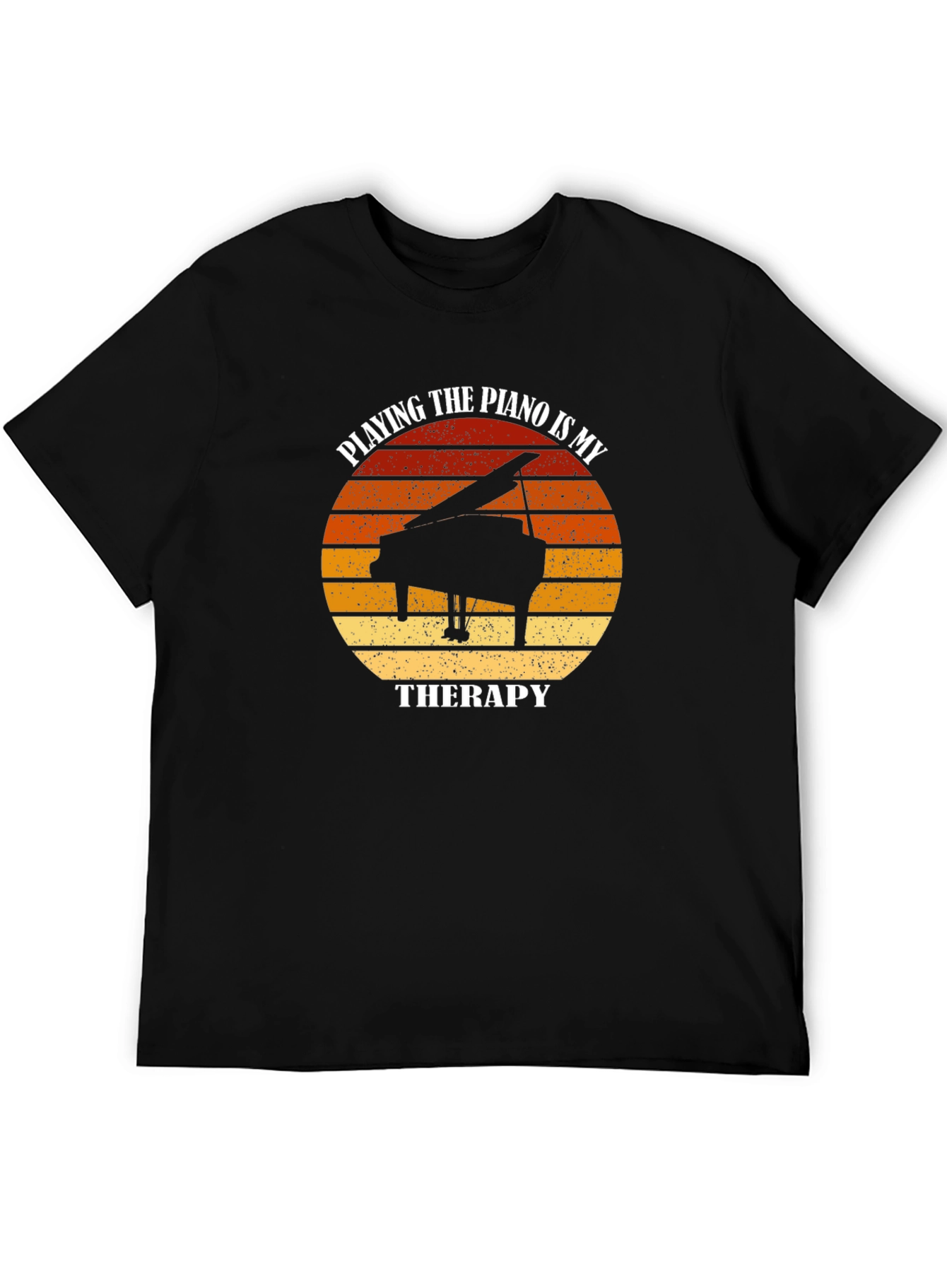 Black Piano Therapy T-Shirt - Musician's Comfort view 5