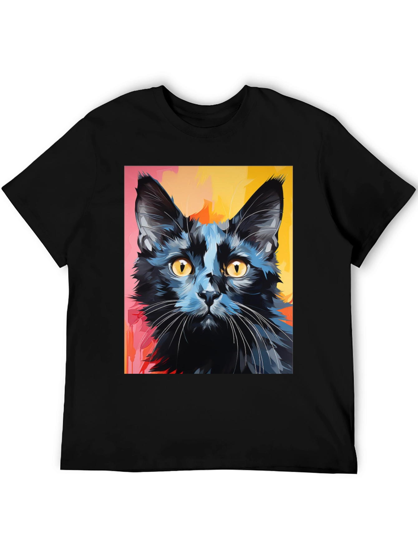 Black Black Cat Graphic Tee - Stylish Men's T-Shirt view 5