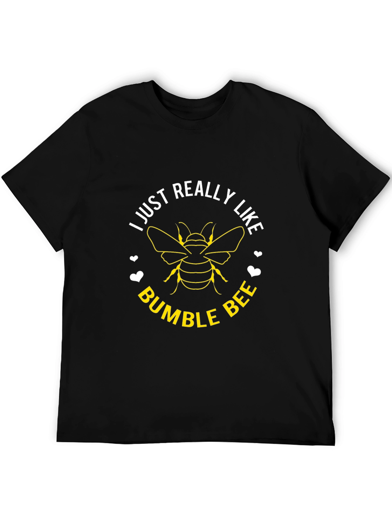 Black Bumble Bee Graphic Tee - I Just Really Like Bumble Bees T-Shirt view 5