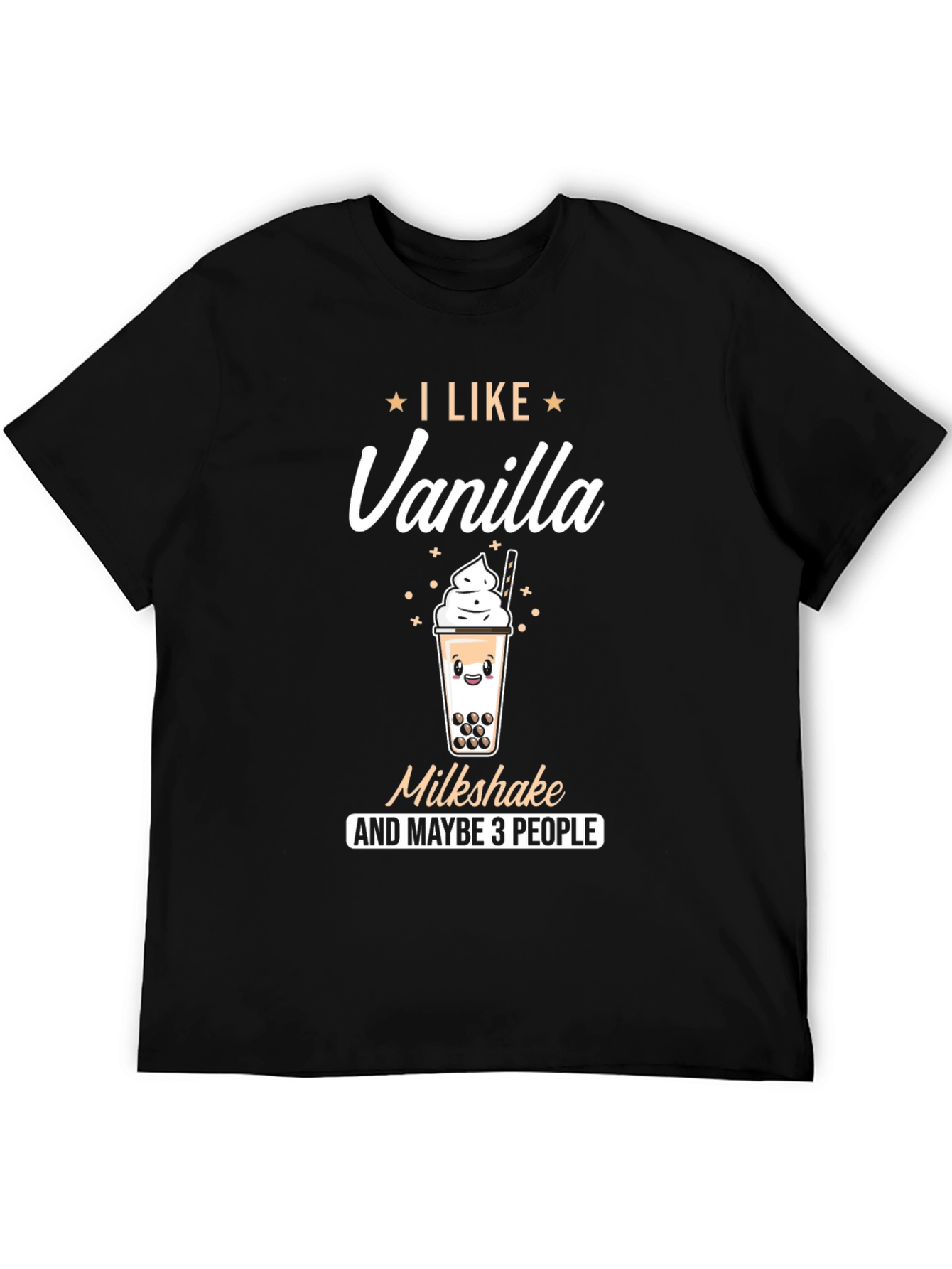 Black I Like Vanilla Milkshake T-Shirt view 5