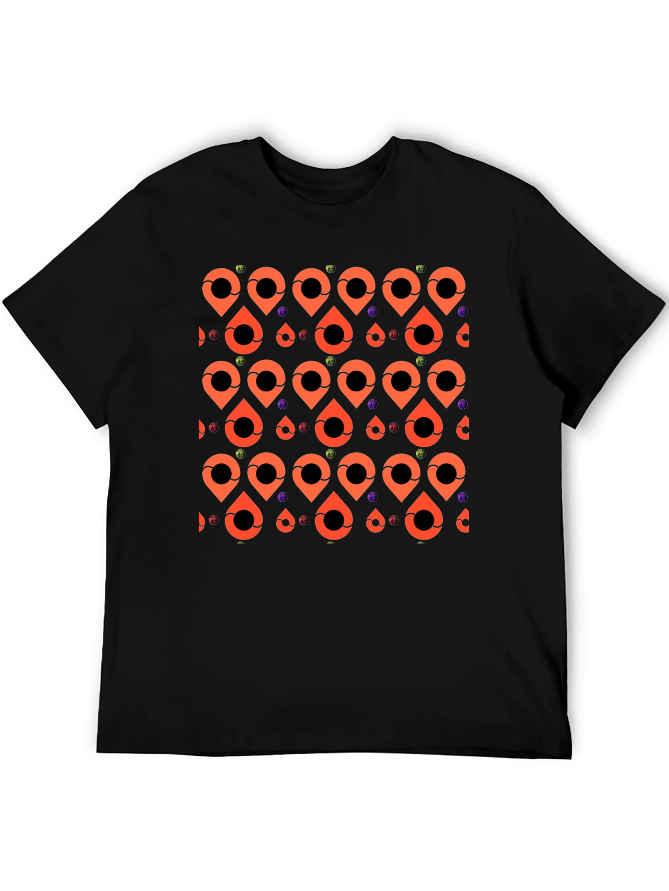 Black Patterned Graphic Tee - Black view 5