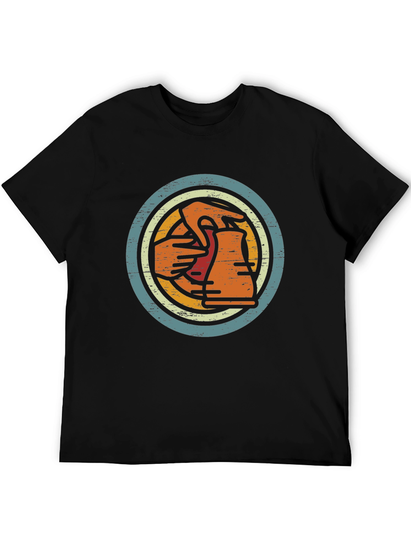 Black Pottery Throwing Art T-Shirt view 5
