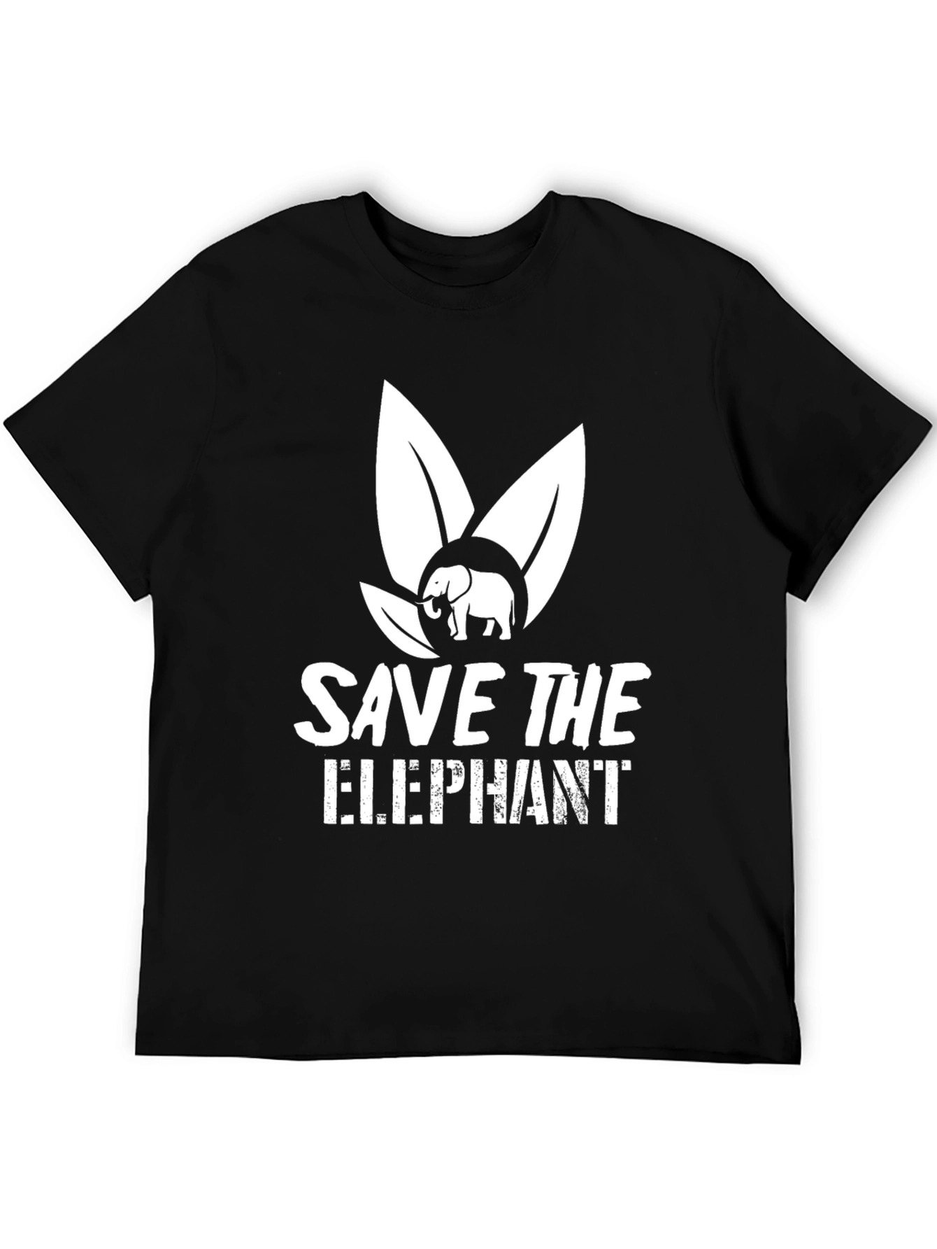 Black Save the Elephants Graphic Tee - Black Cotton T-Shirt view 5