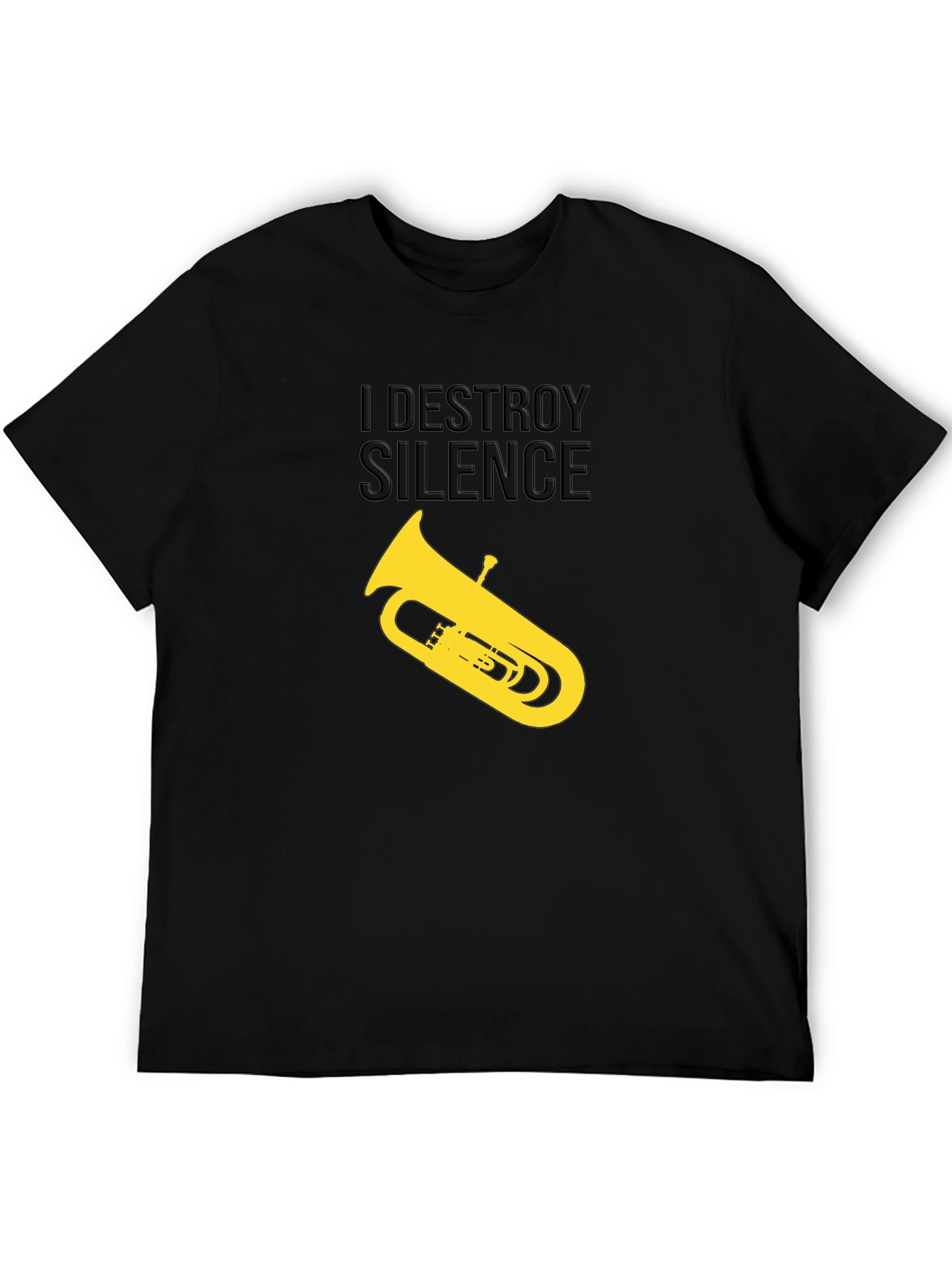 Black I Destroy Silence Tuba Graphic Tee view 5