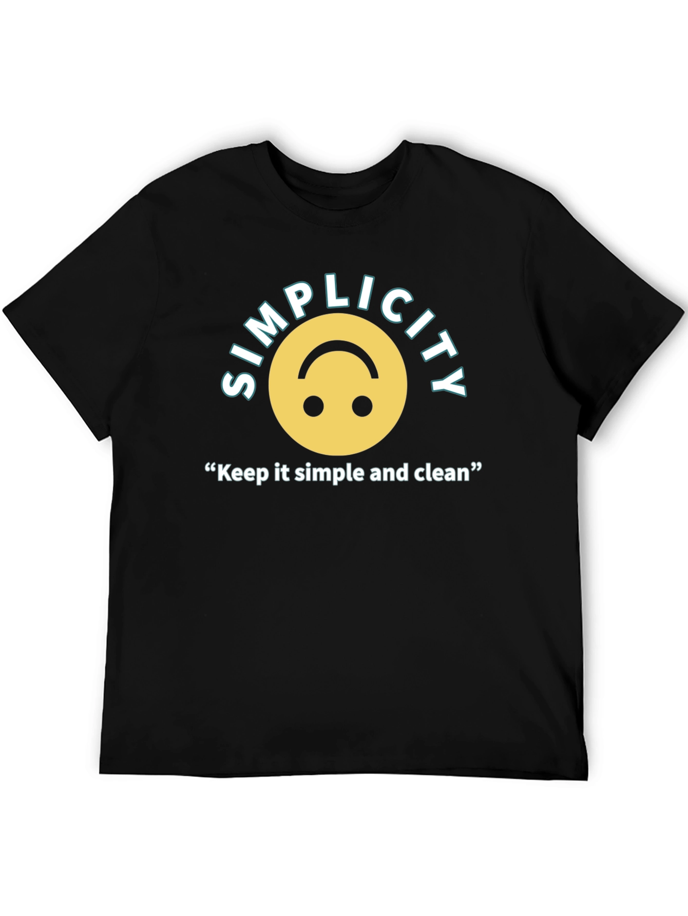 Black Simplicity T-Shirt: Keep it Simple & Clean - Unisex Cotton Tee view 5