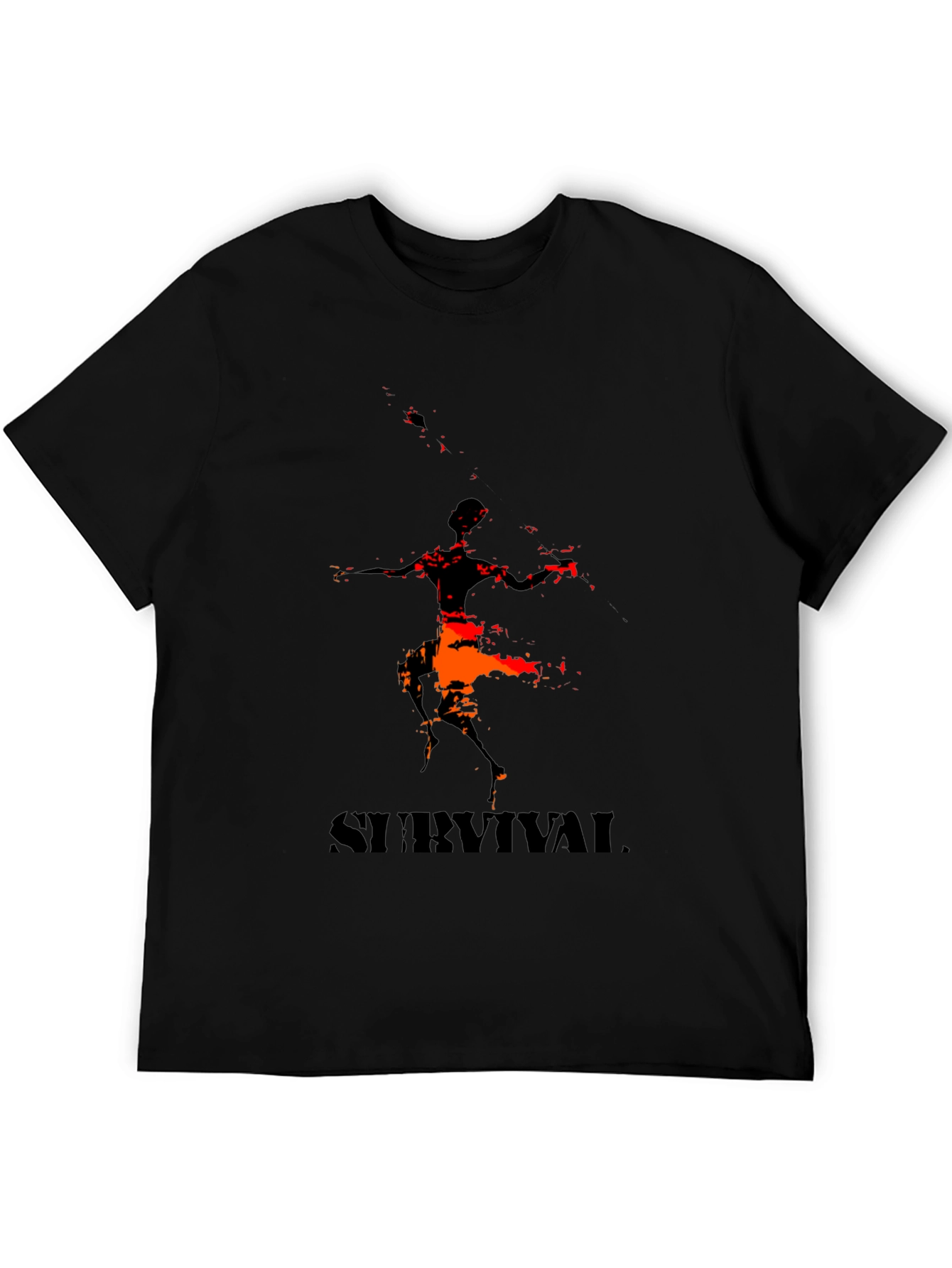 Black Survival Graphic Tee - Men's Black T-Shirt view 5