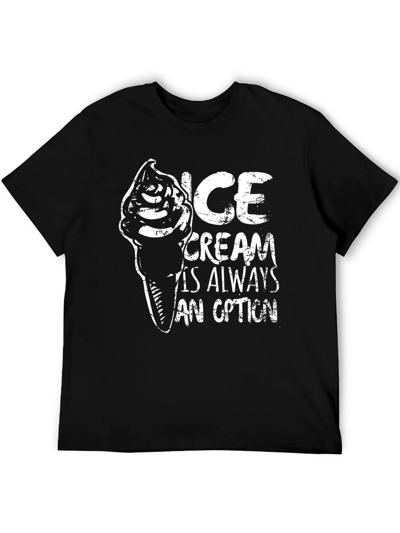 Black Ice Cream is Always an Option Black Graphic Tee view 5