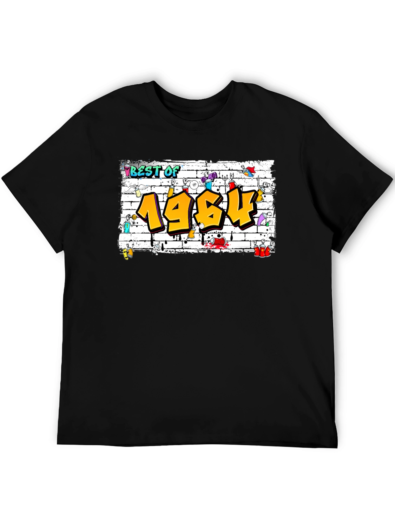 Black Best of 1964 Graffiti Style Graphic Tee view 5
