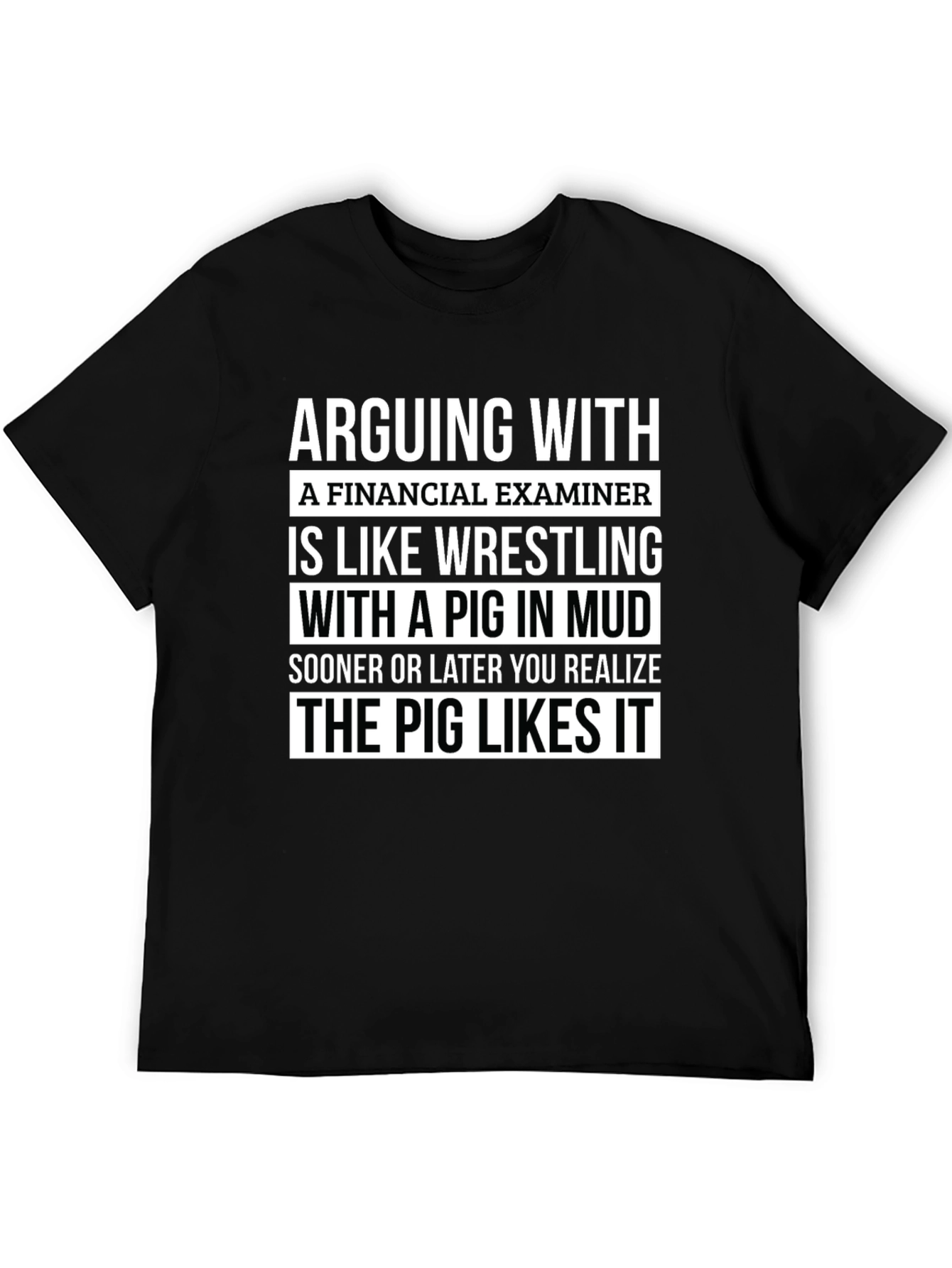 Black Financial Examiner Pig T-Shirt Funny Gift view 5