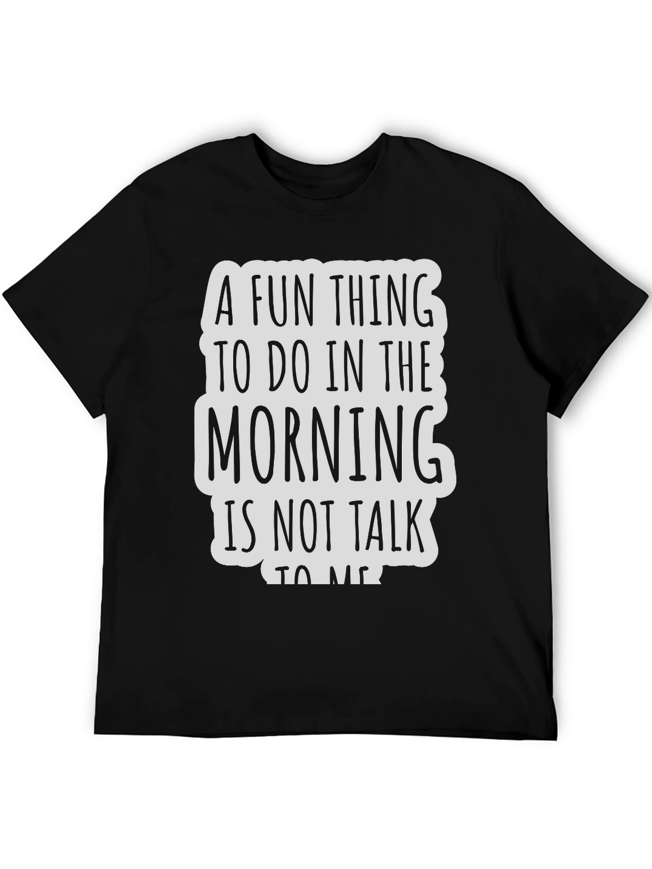 Black Funny Morning Introvert Graphic Tee - Black view 5