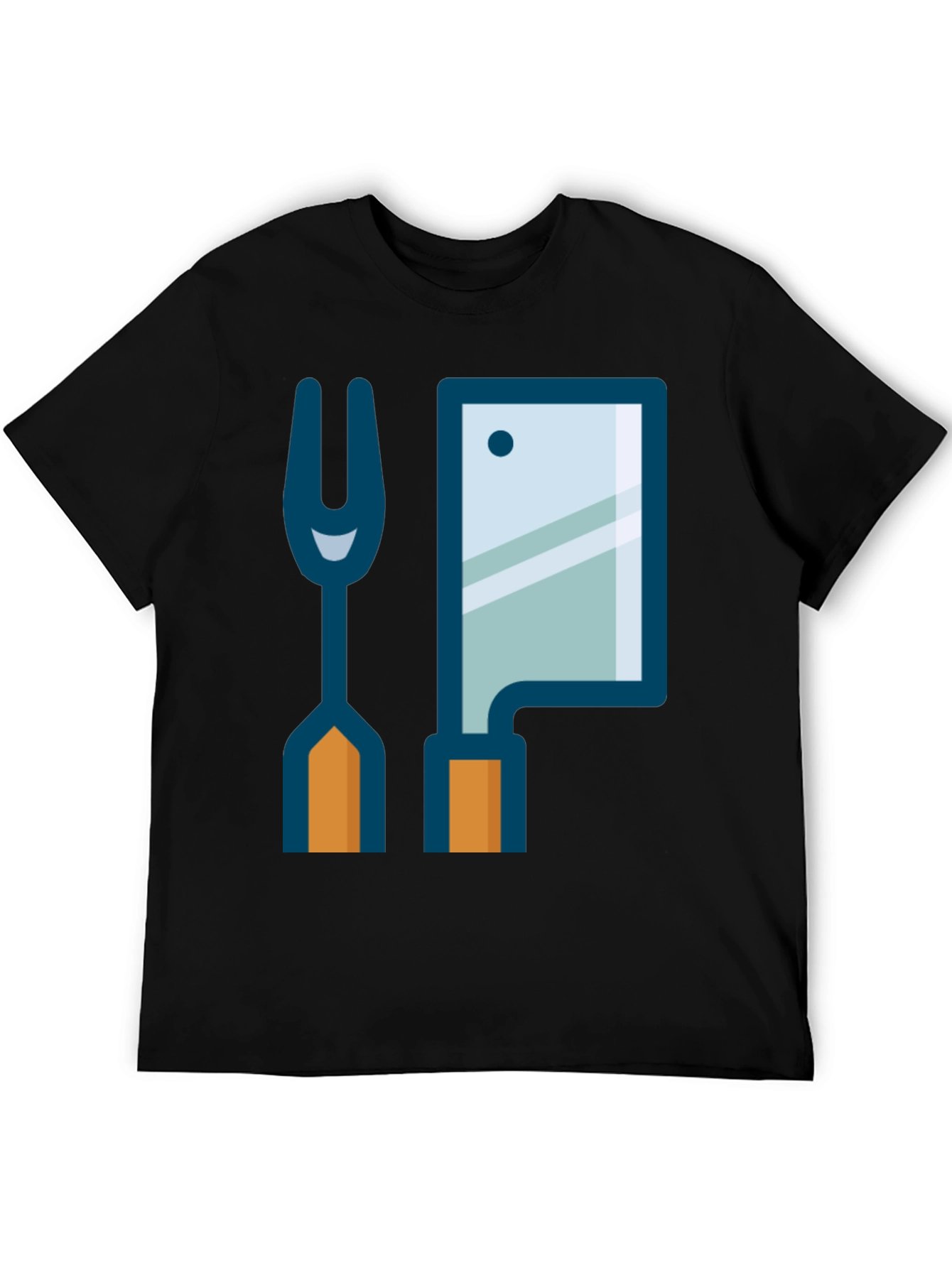 Black Butcher Fork & Cleaver Graphic Tee - Black view 5