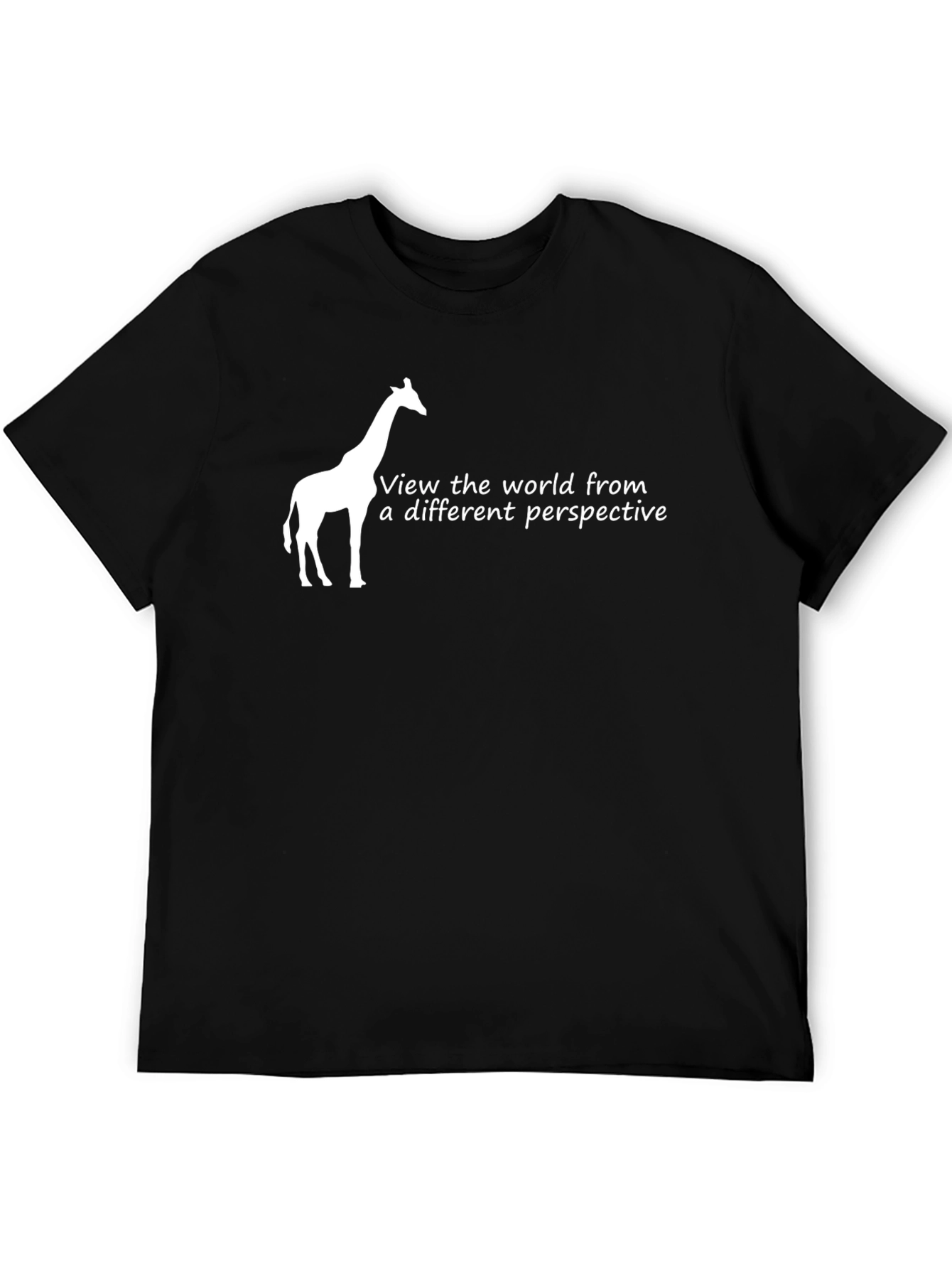 Black Unique Giraffe T-Shirt: View the World Differently view 5