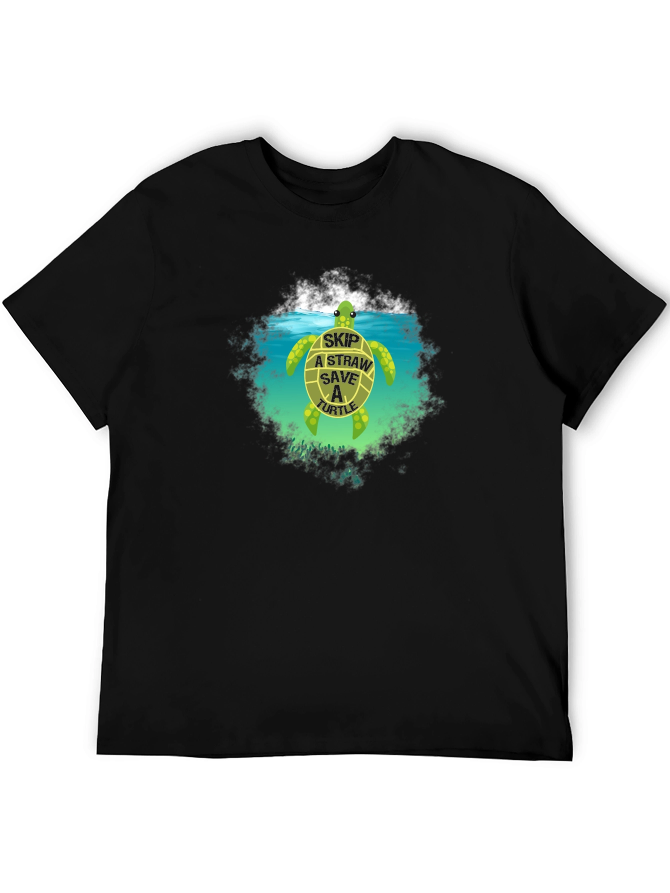 Black Save the Turtles Graphic Tee view 5