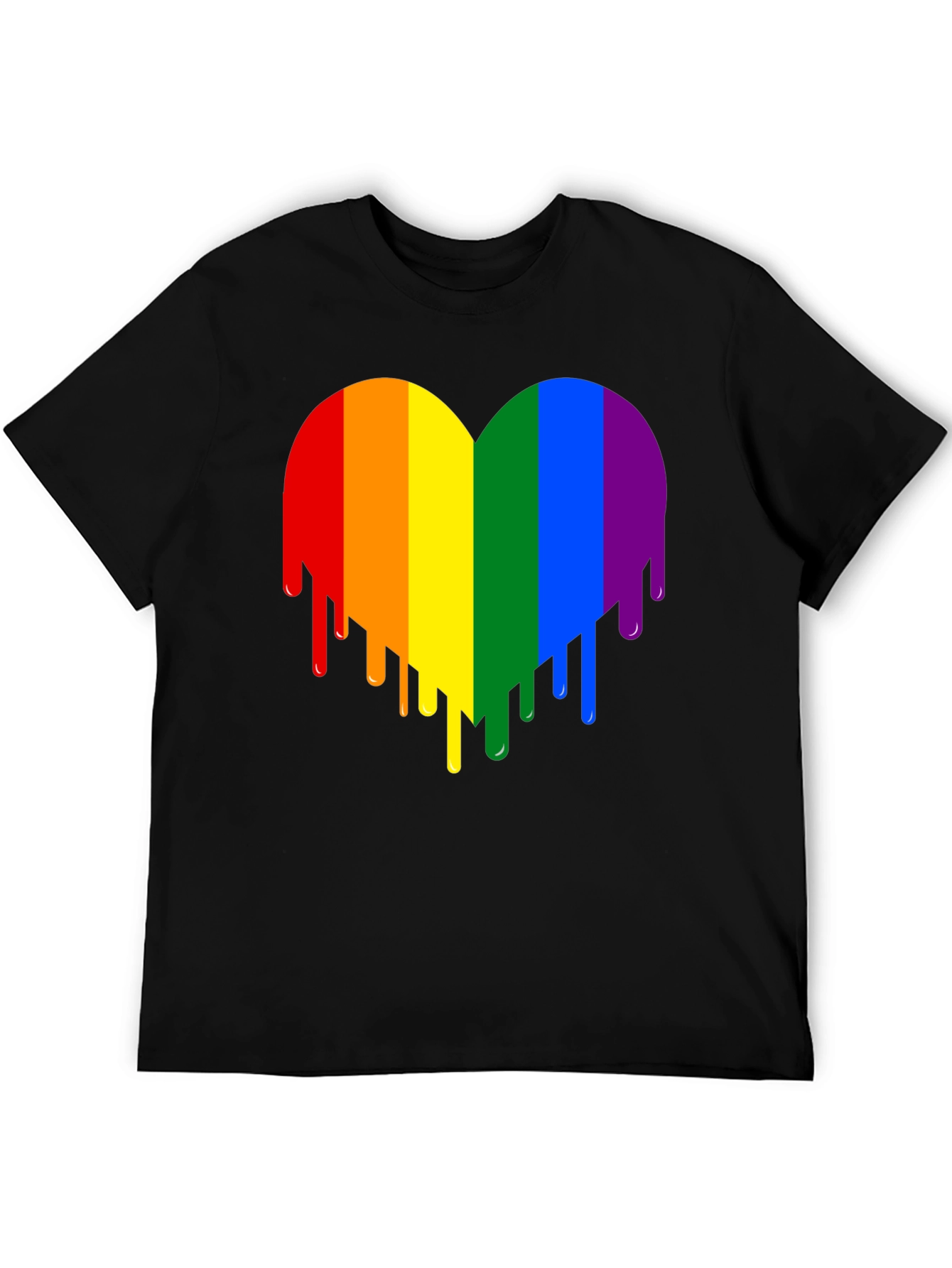 Black Rainbow Heart Drip Graphic Tee view 5