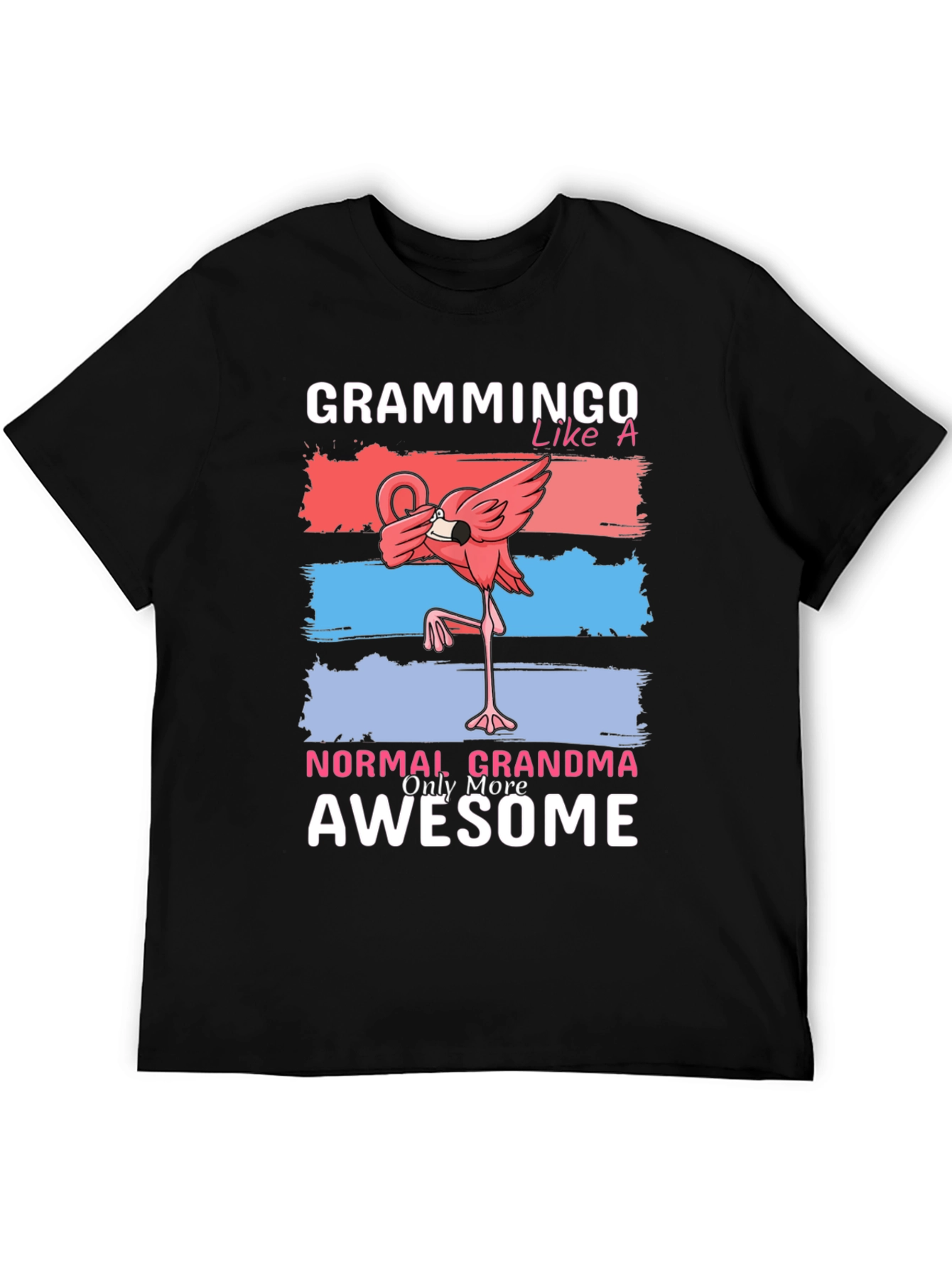 Black Grammingo Flamingo Grandma T-Shirt view 5