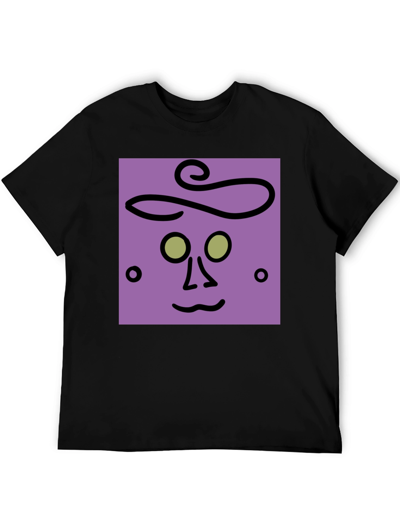 Black Abstract Face Graphic Tee - Unisex Black T-Shirt view 5