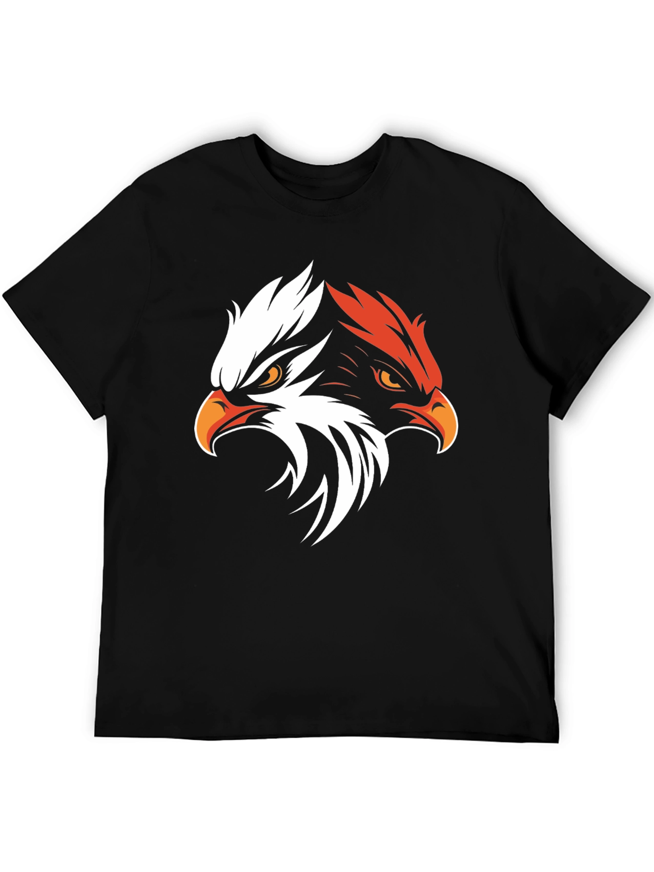 Black Bold Eagle Graphic Tee - Black Cotton Blend view 5