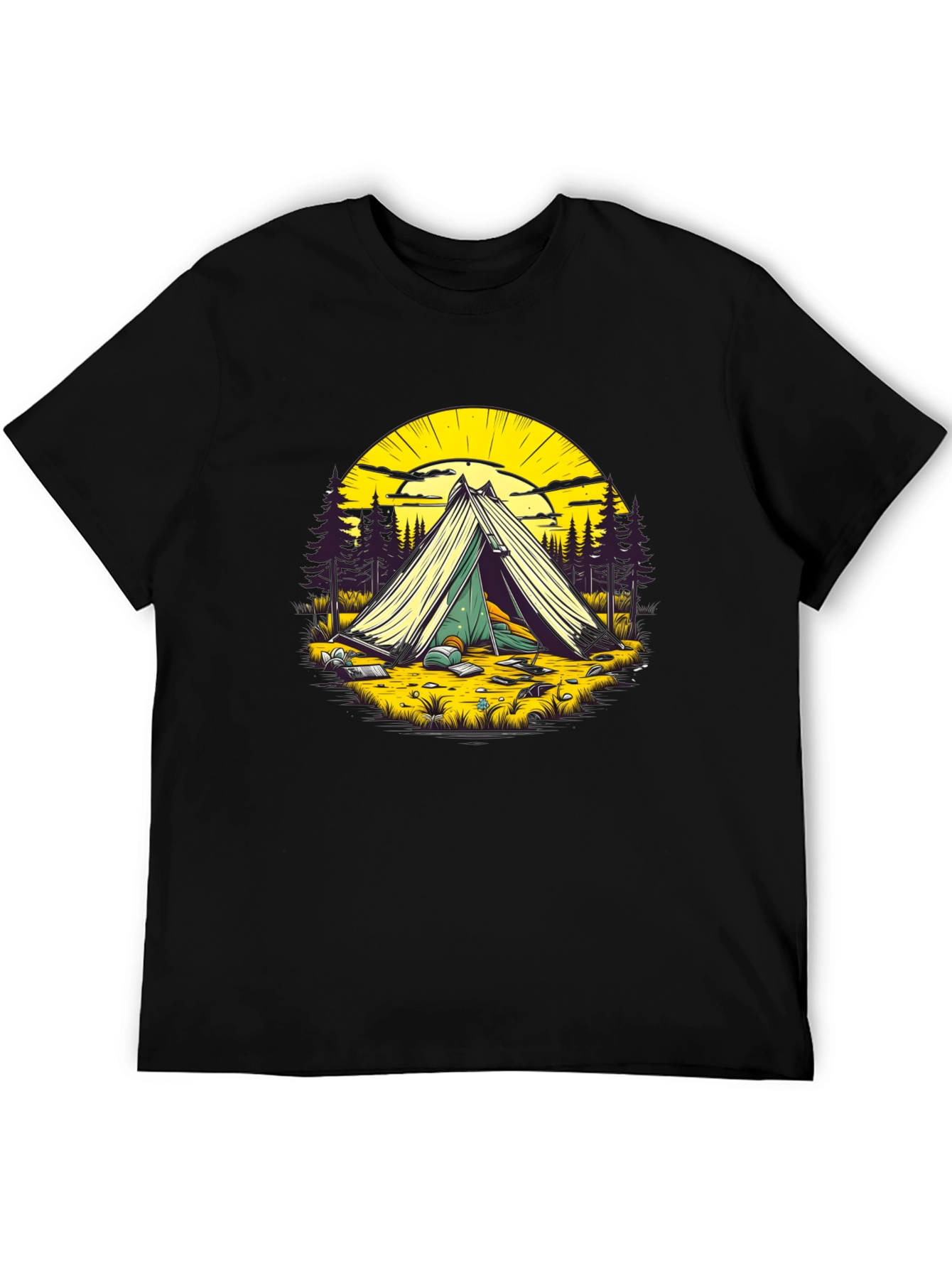 Black Camping Adventure T-Shirt - Nature Lover Apparel view 5