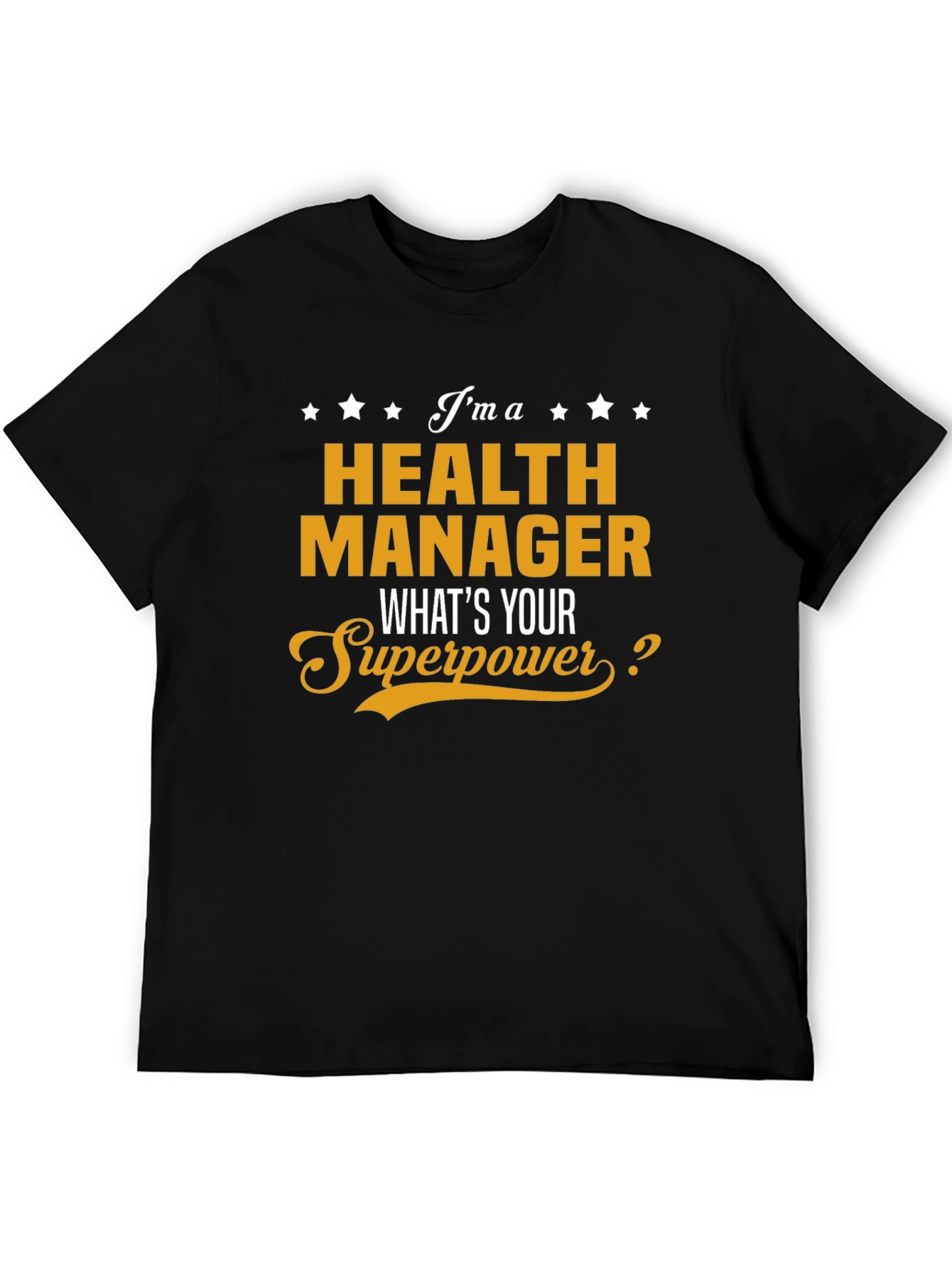 Black Health Manager Superpower T-Shirt view 5