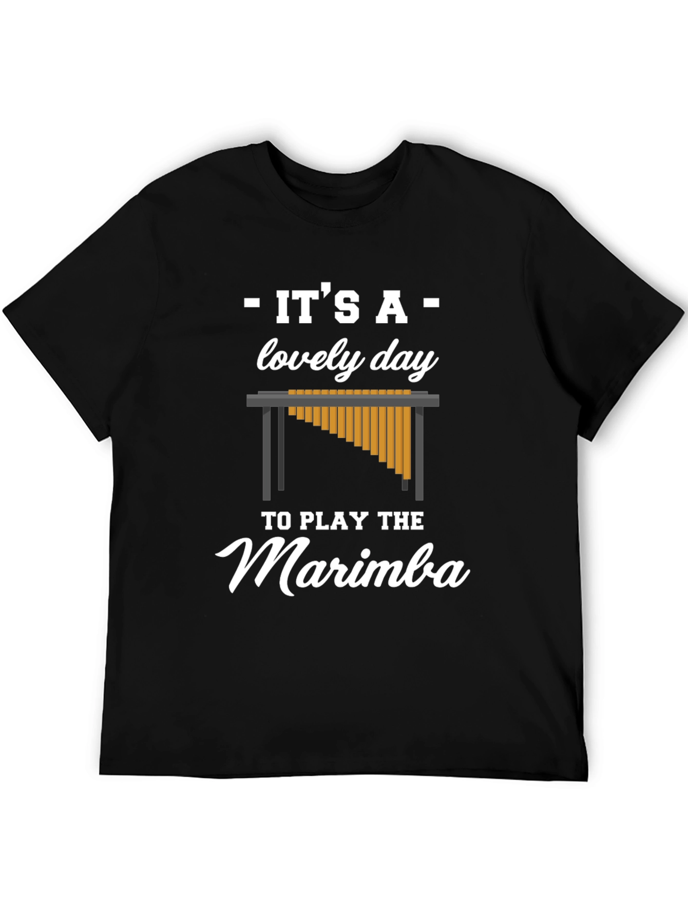 Black It's a Lovely Day to Play the Marimba T-Shirt view 5