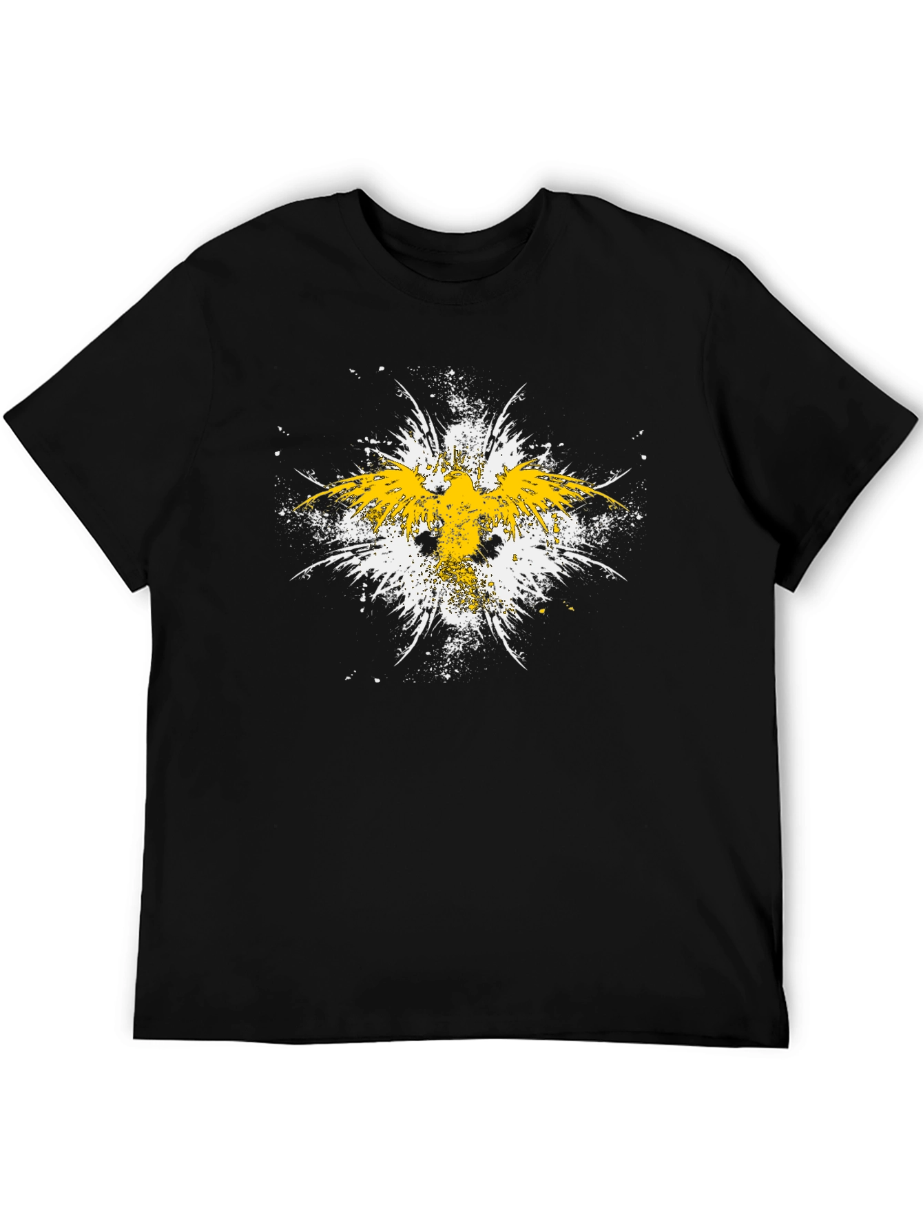 Black Abstract Eagle Graphic Black T-Shirt view 5