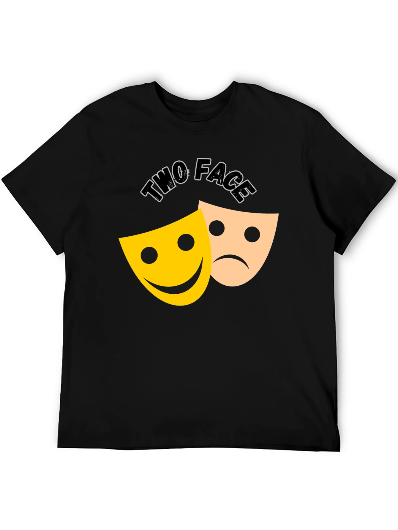 Black Two Face Graphic Tee - Black view 5