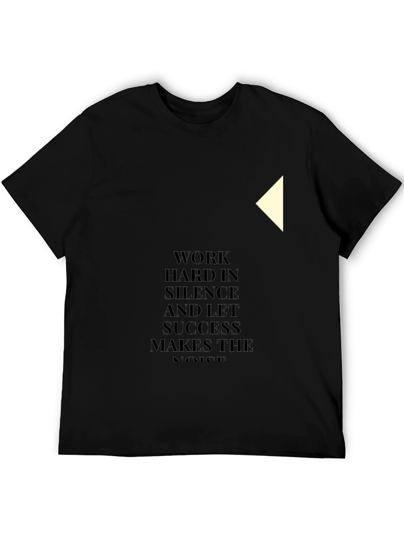Black Motivational Black T-Shirt - Work Hard in Silence view 5