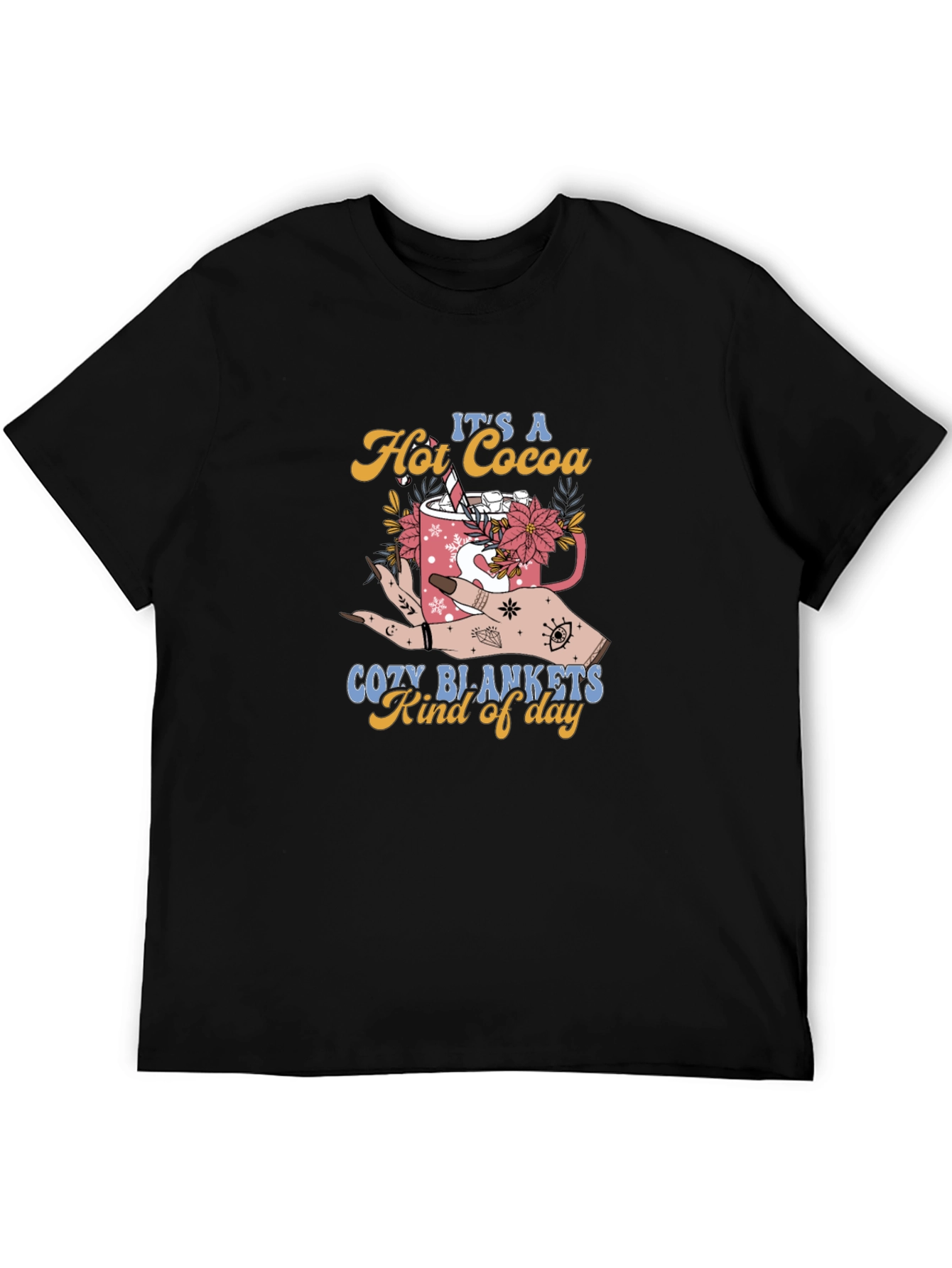 Black Hot Cocoa Cozy Blankets T-Shirt view 5