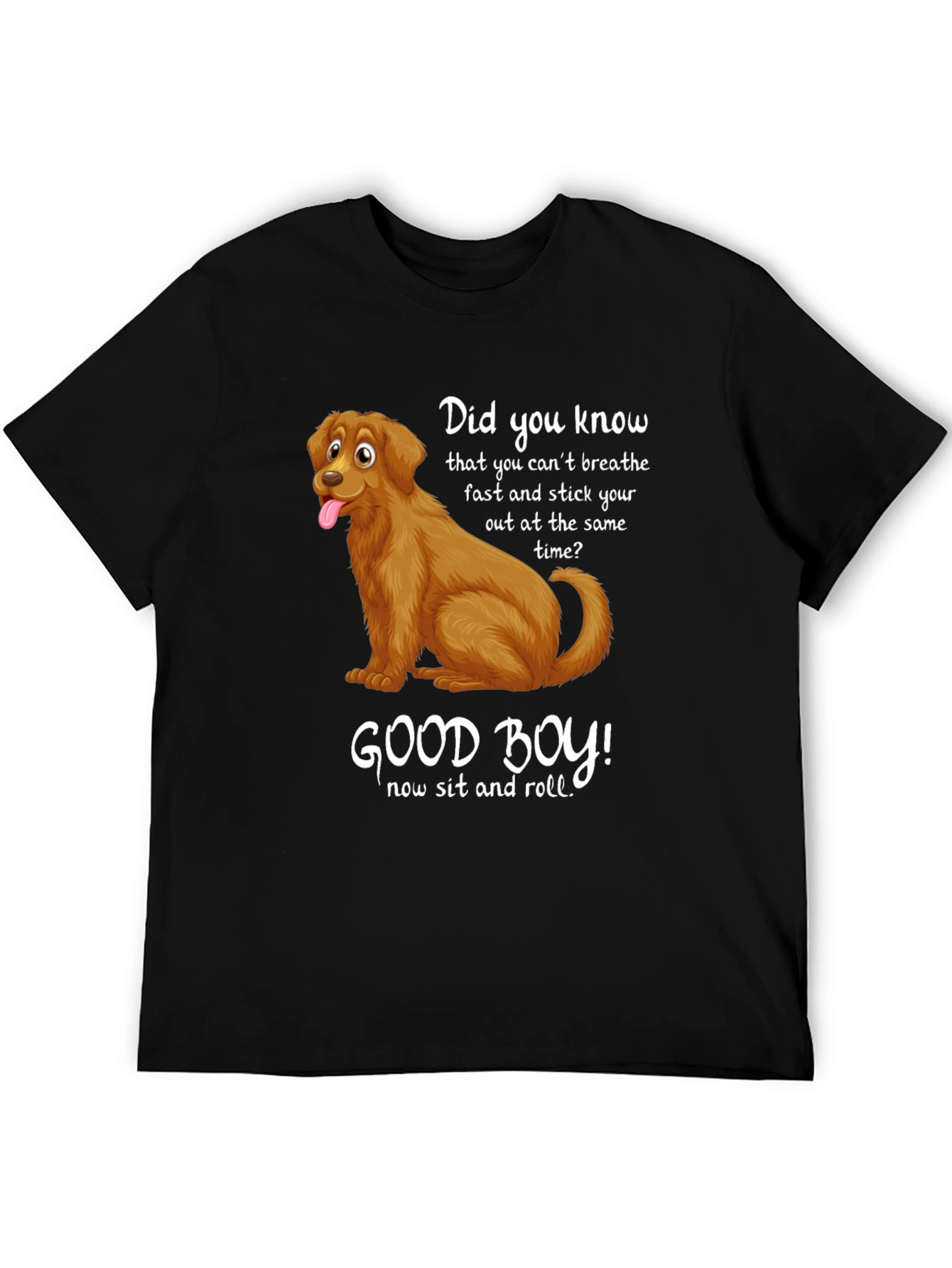Black Funny Dog T-Shirt: Good Boy Design view 5