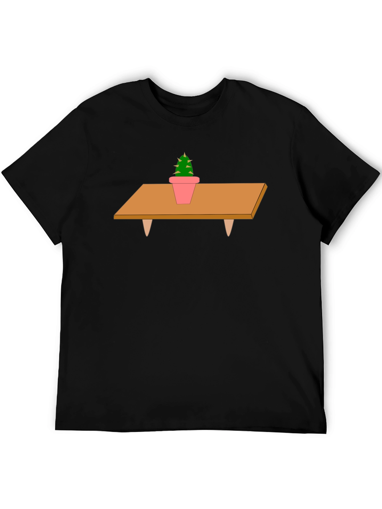 Black Cactus on Table Graphic T-Shirt - Unique Print Tee view 5