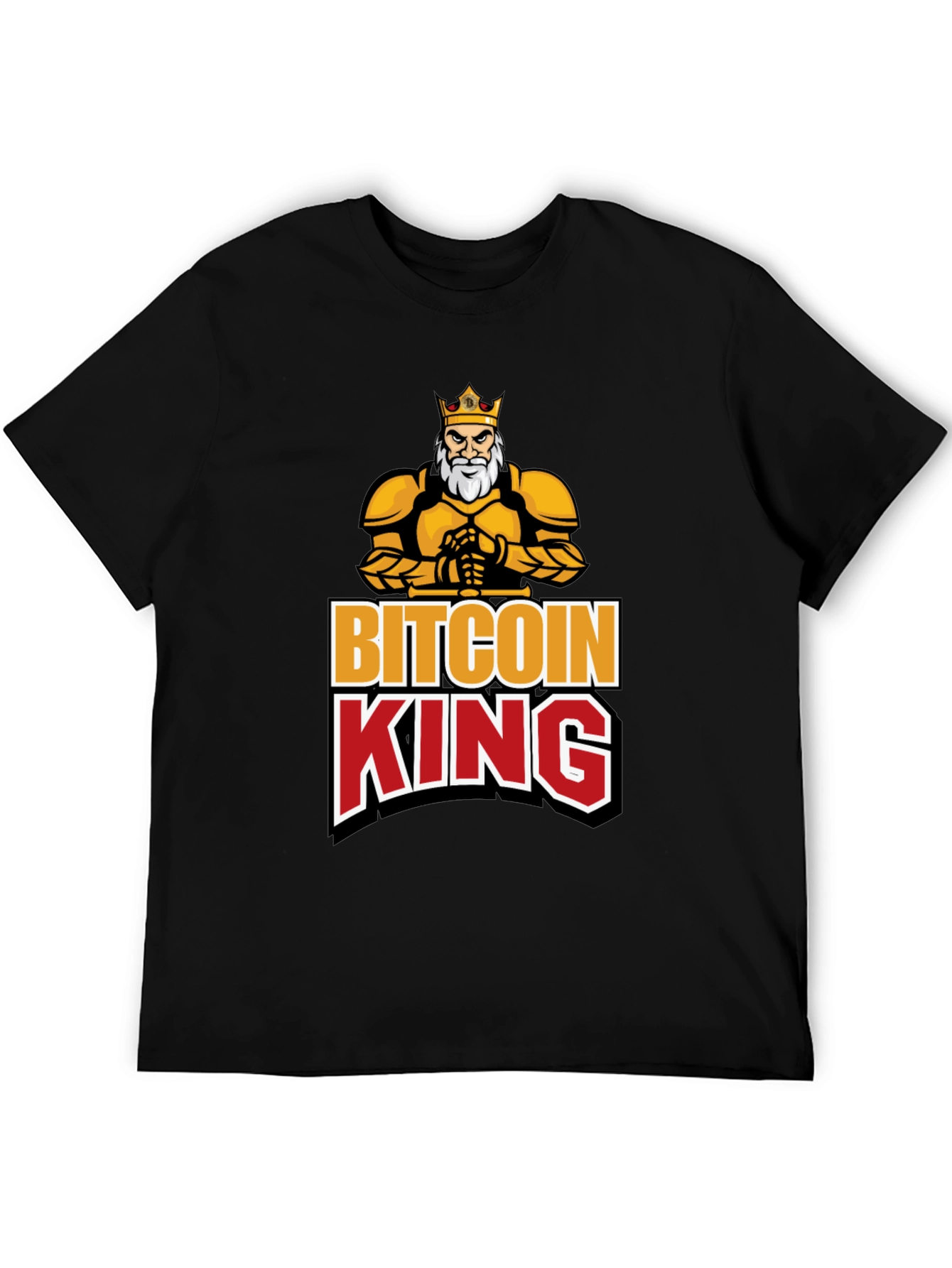 Black Bitcoin King Black Graphic T-Shirt view 5