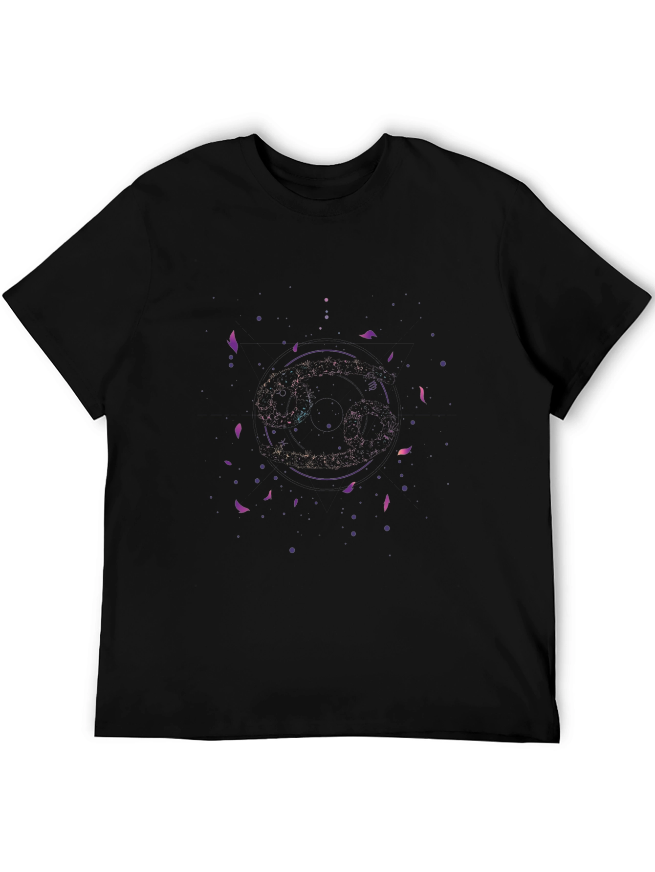 Cosmic Circle Graphic Black Tee - 5