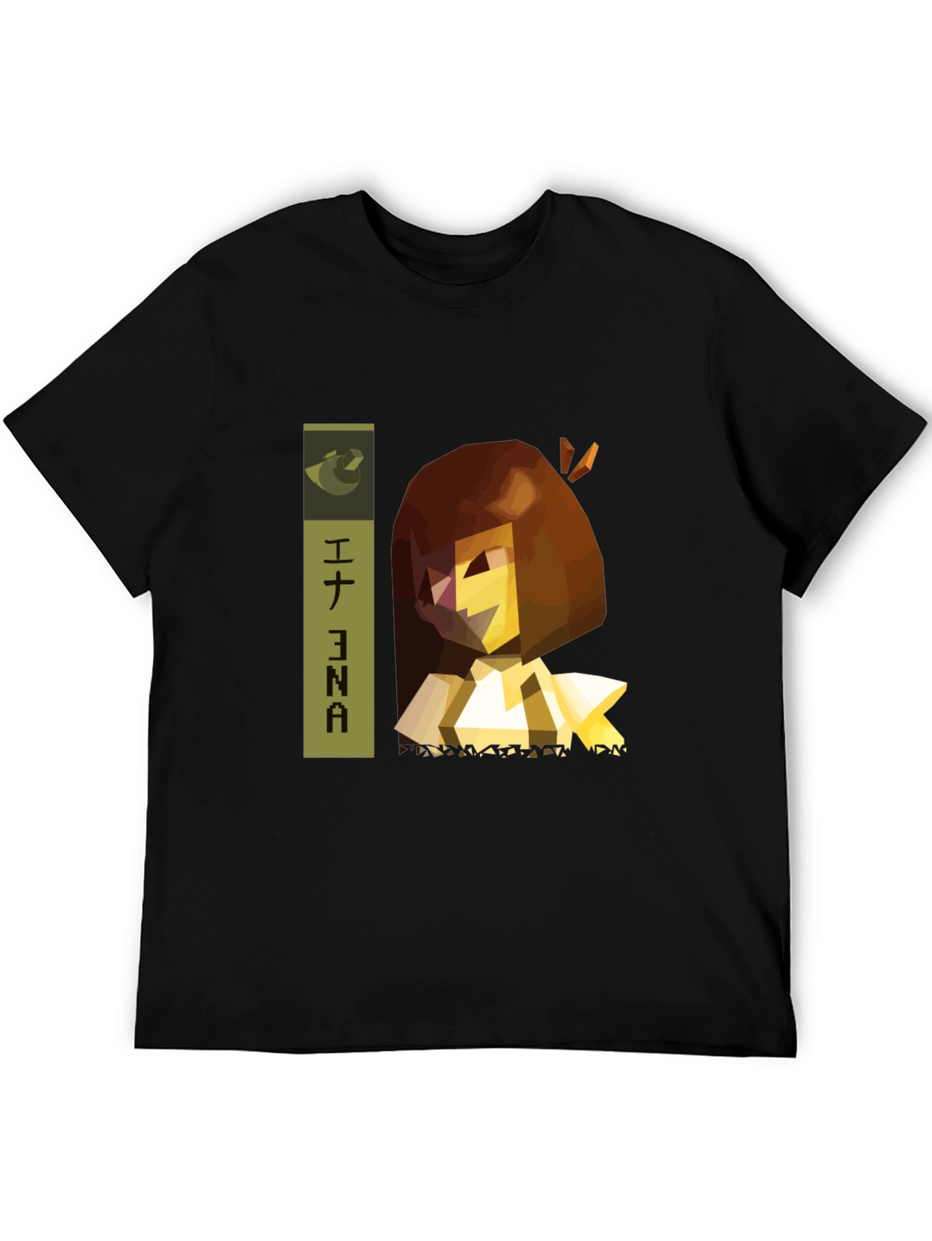 Black ENA Cartoon Black T-Shirt view 5