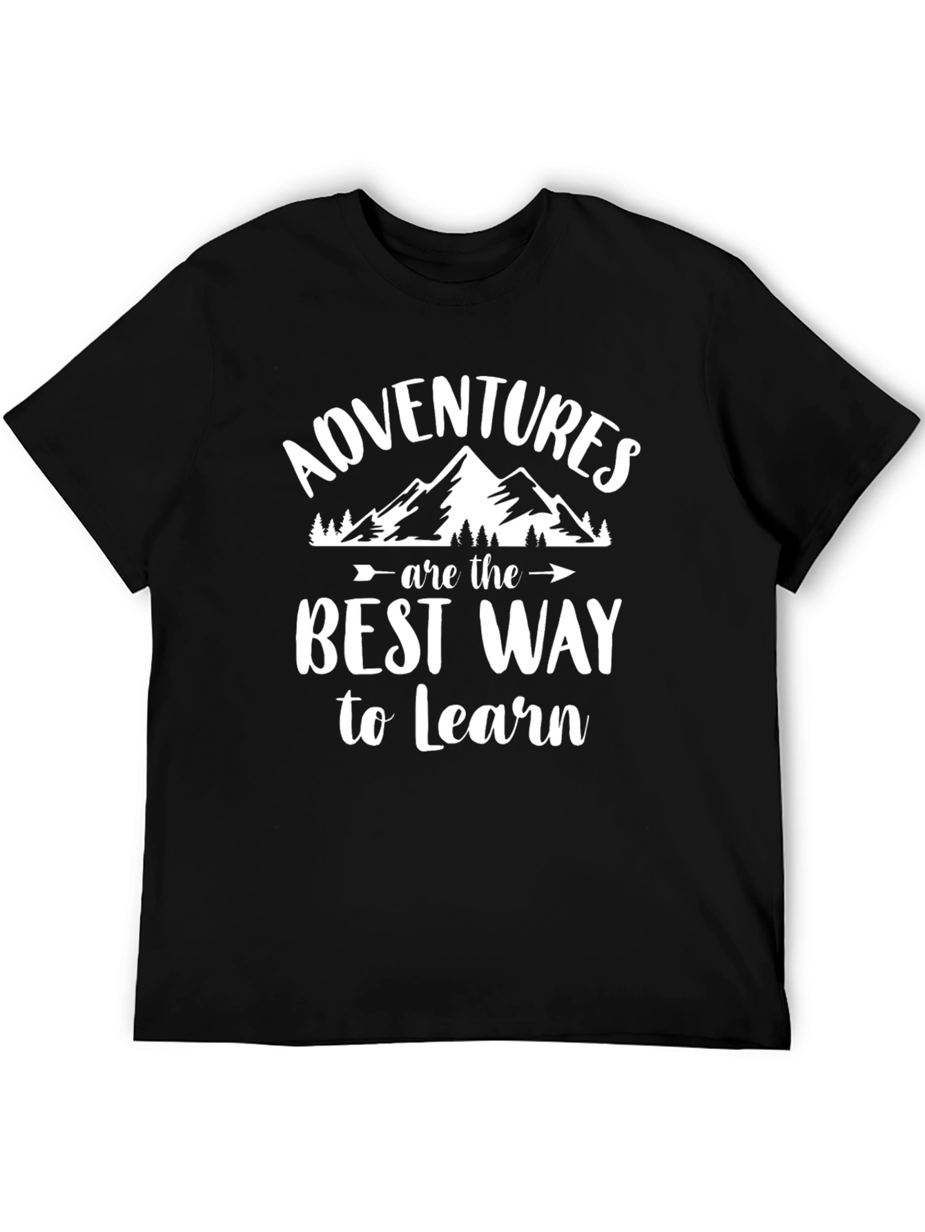 Black Adventure Awaits Black Graphic T-Shirt view 5