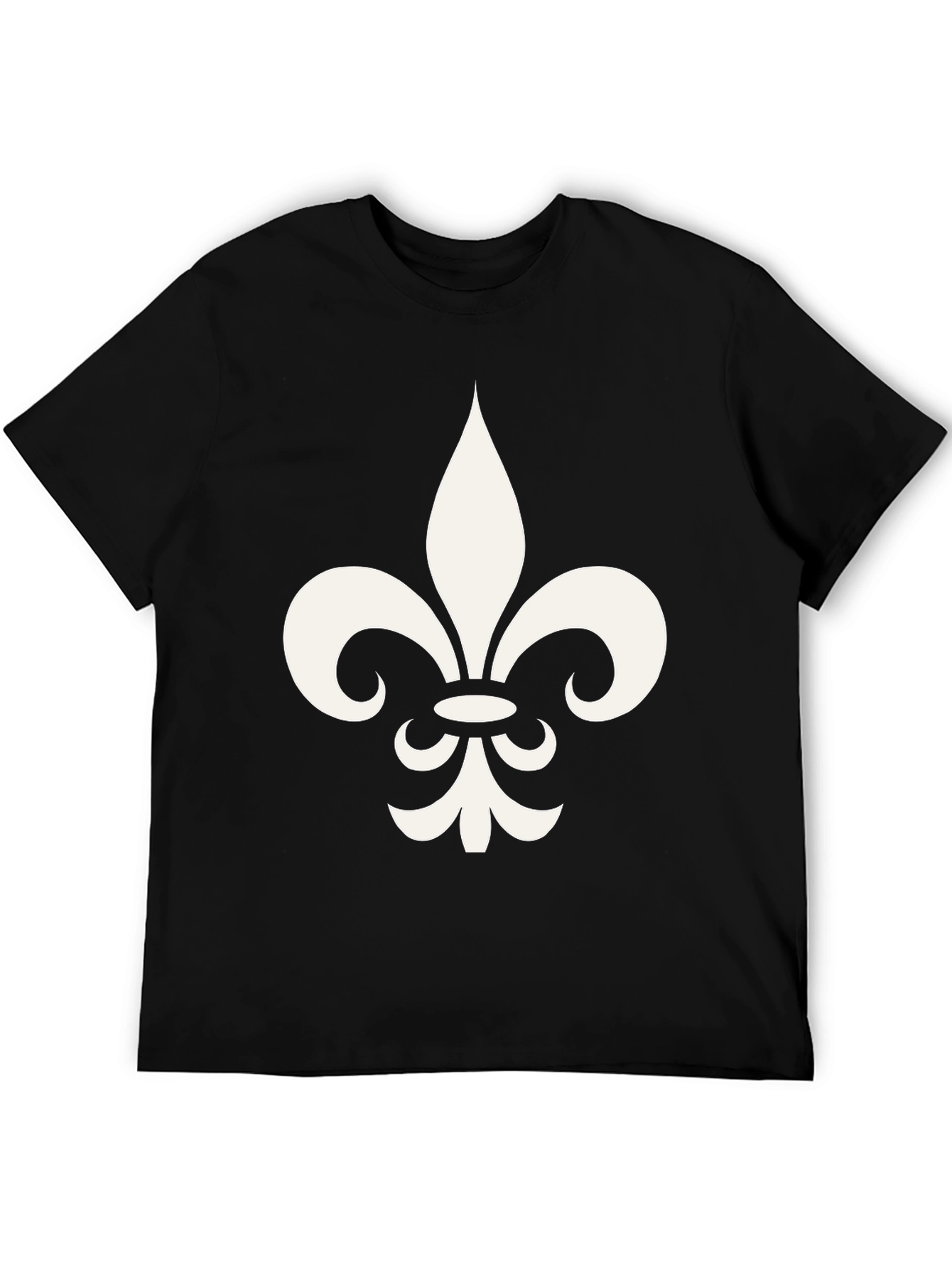 Black Fleur-de-lis Graphic Print Black T-Shirt view 5