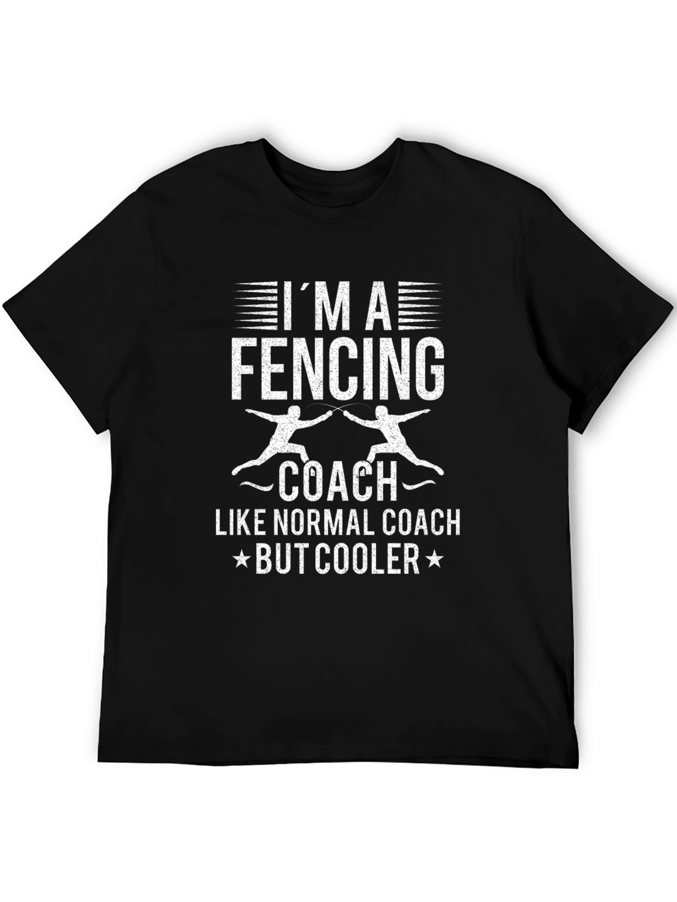 Black Fencing Coach Graphic Tee - I'm a Fencing Coach, But Cooler! view 5