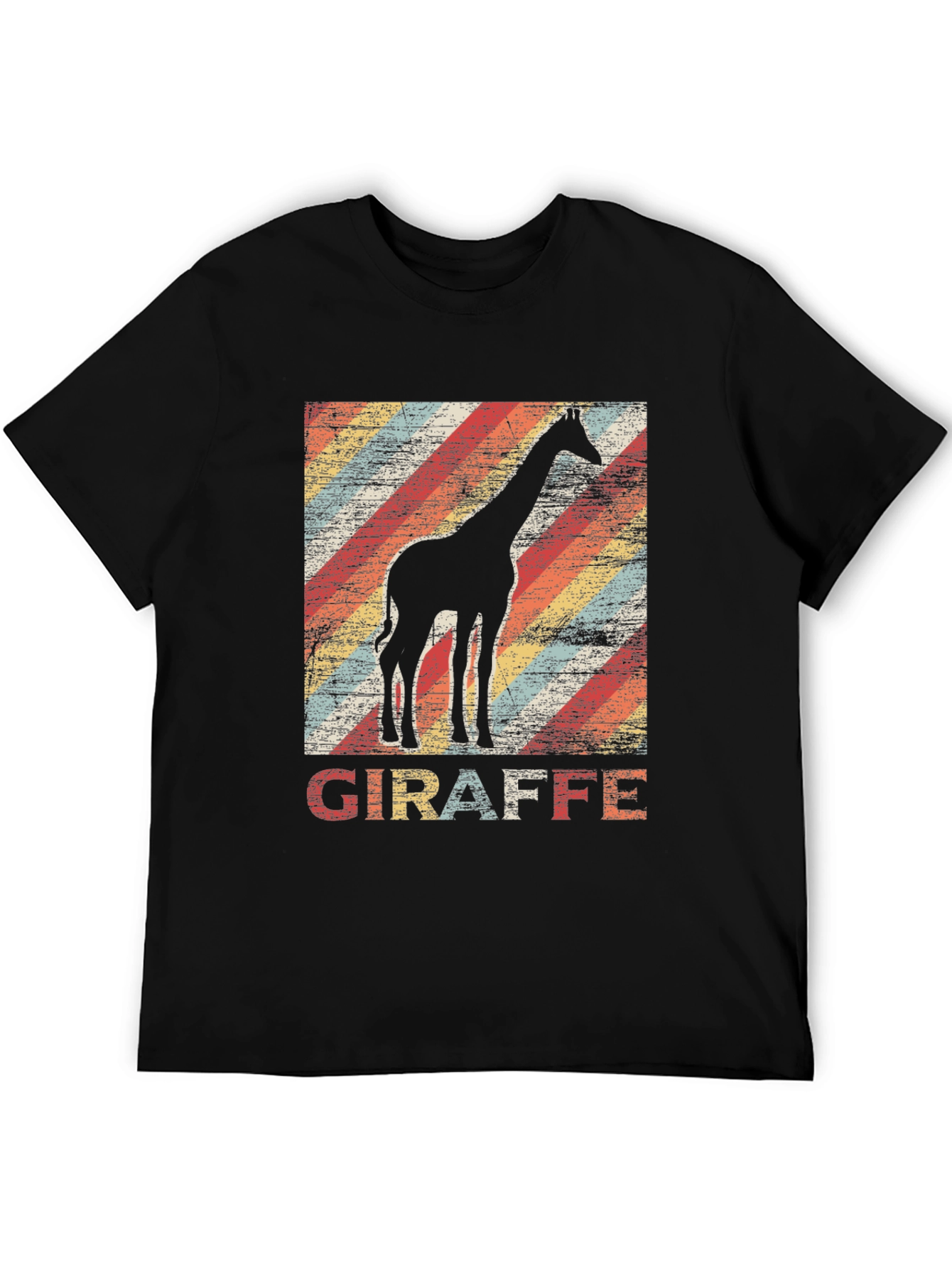 Black Retro Giraffe Graphic Tee view 5
