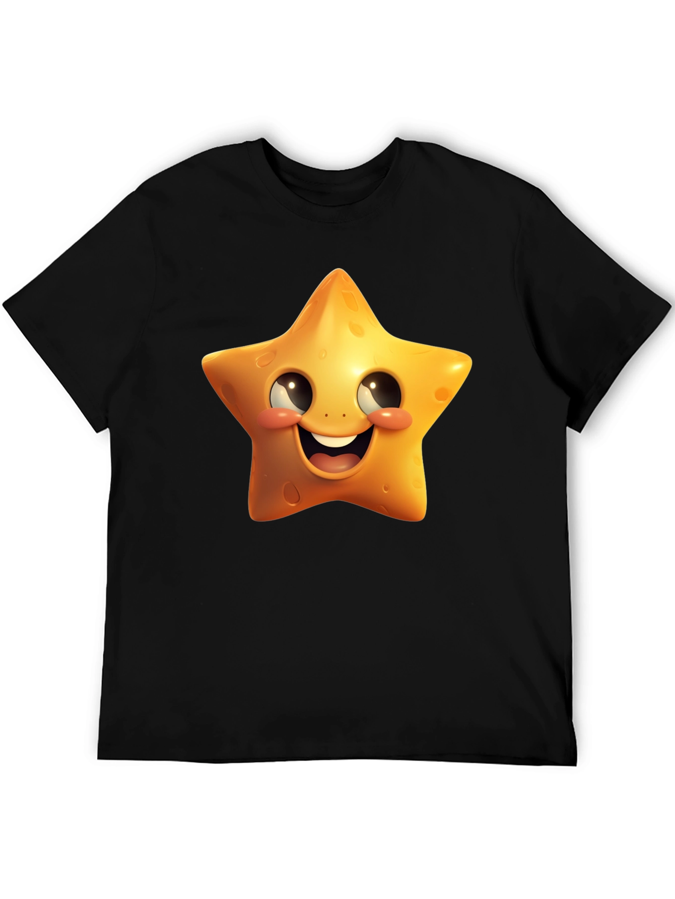 Black Star Cartoon Graphic Black T-Shirt view 5