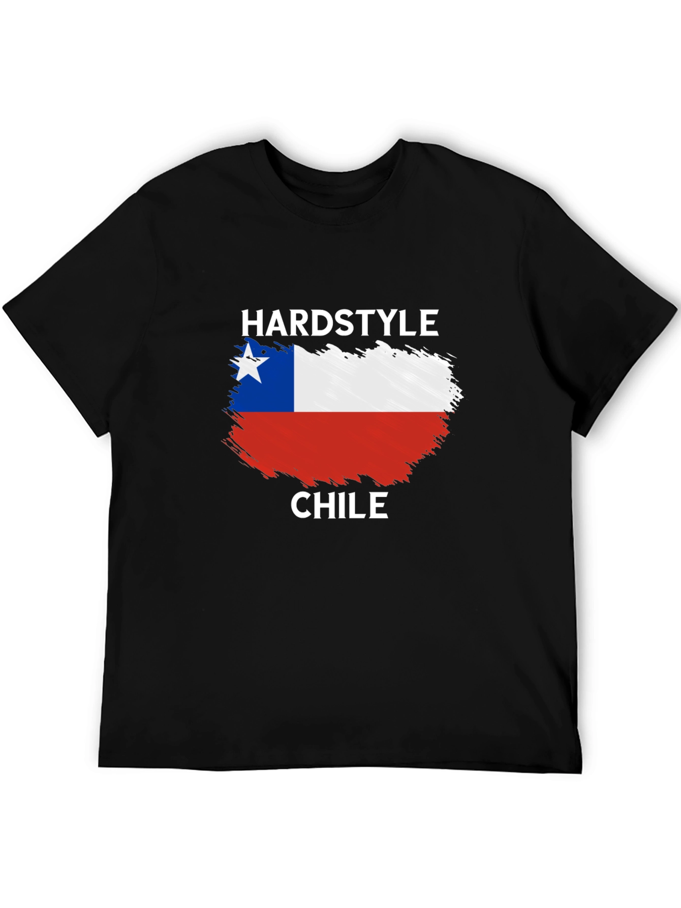 Black Hardstyle Chile Flag T-Shirt view 5