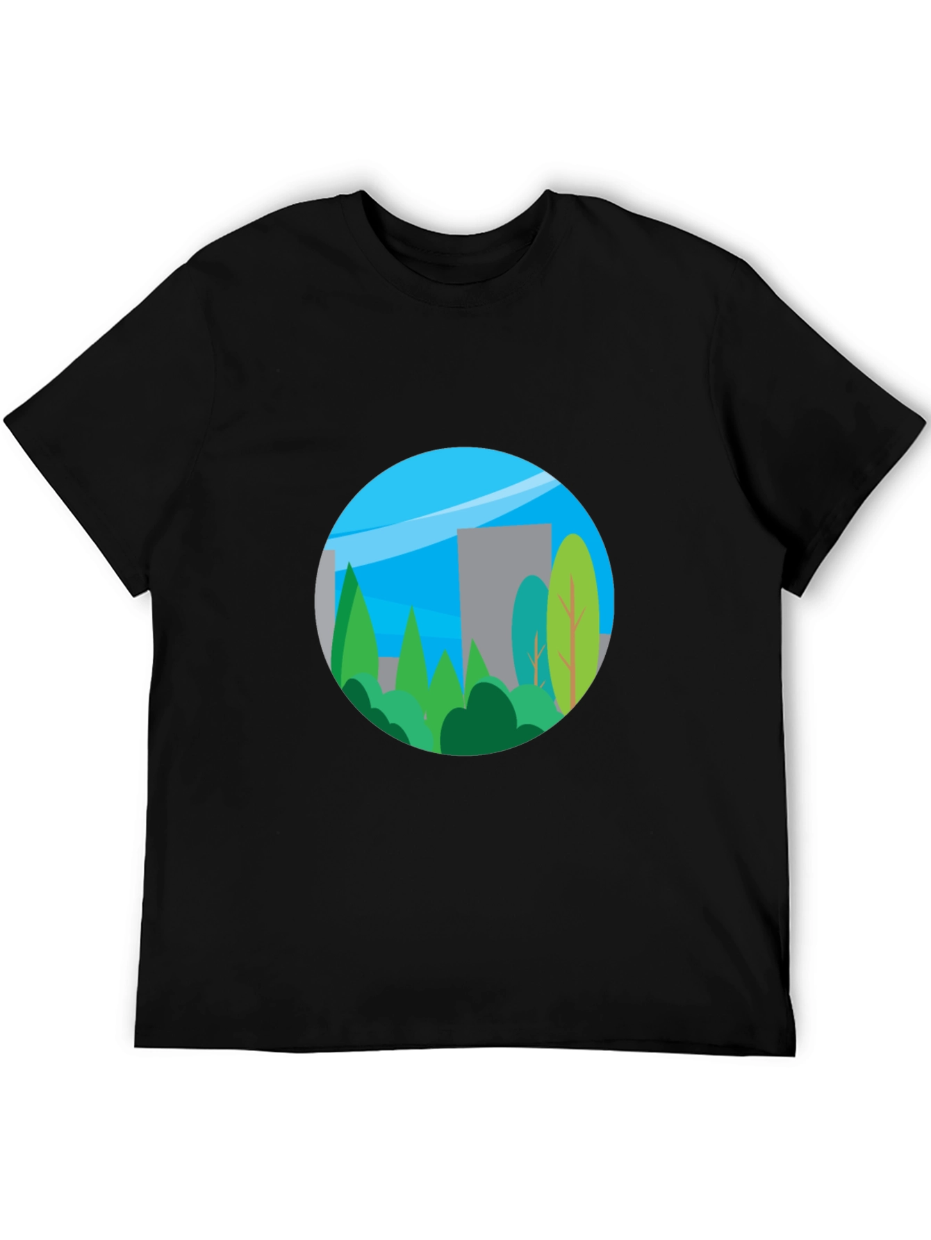 Black Nature Inspired Graphic T-Shirt view 5